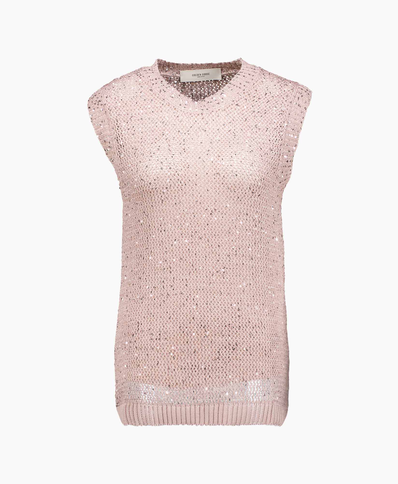 Top Journey W's Knit Sequins Mesh Rose