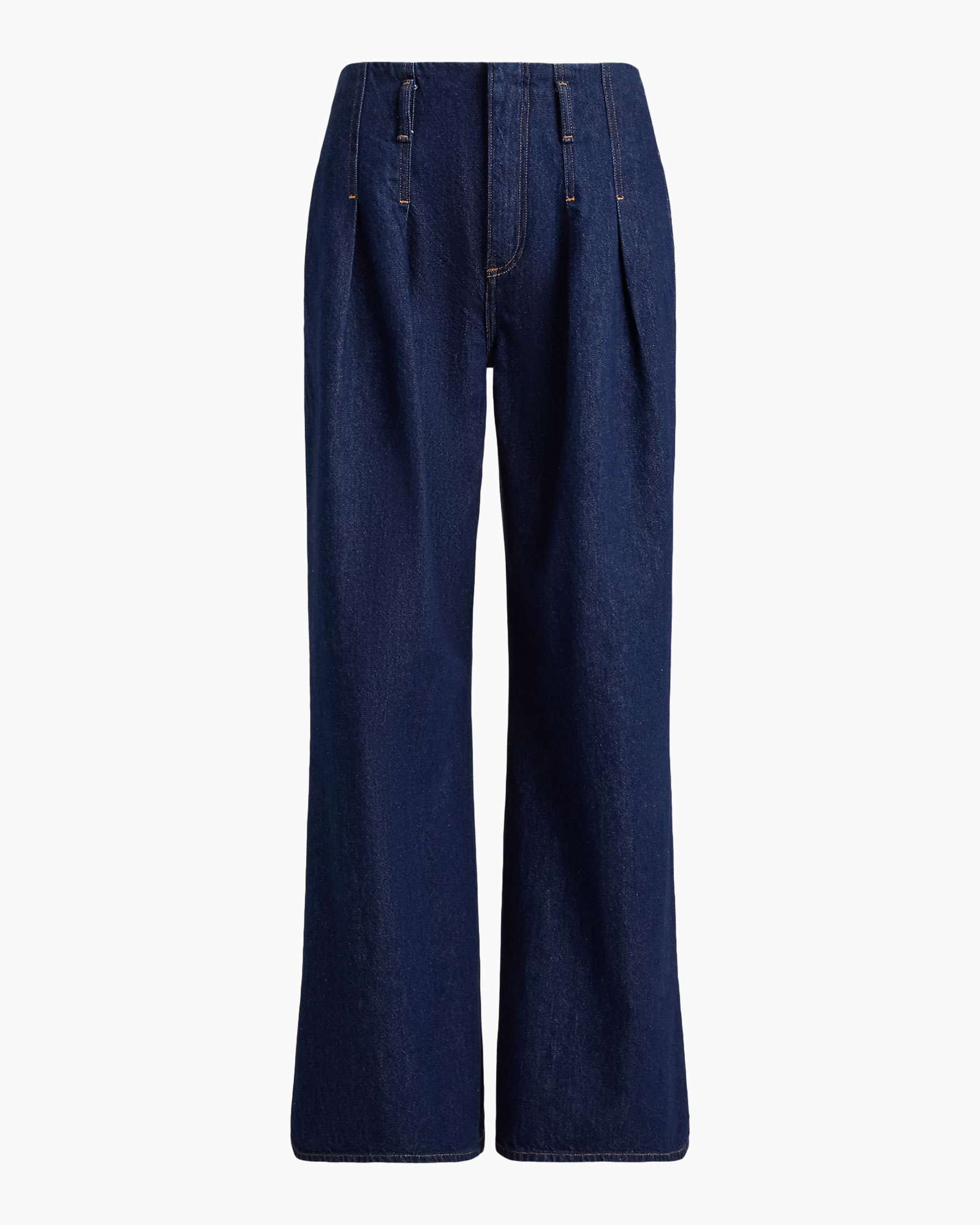 wijdlengte, denim, broeken, donkerblauw, voorzakken
