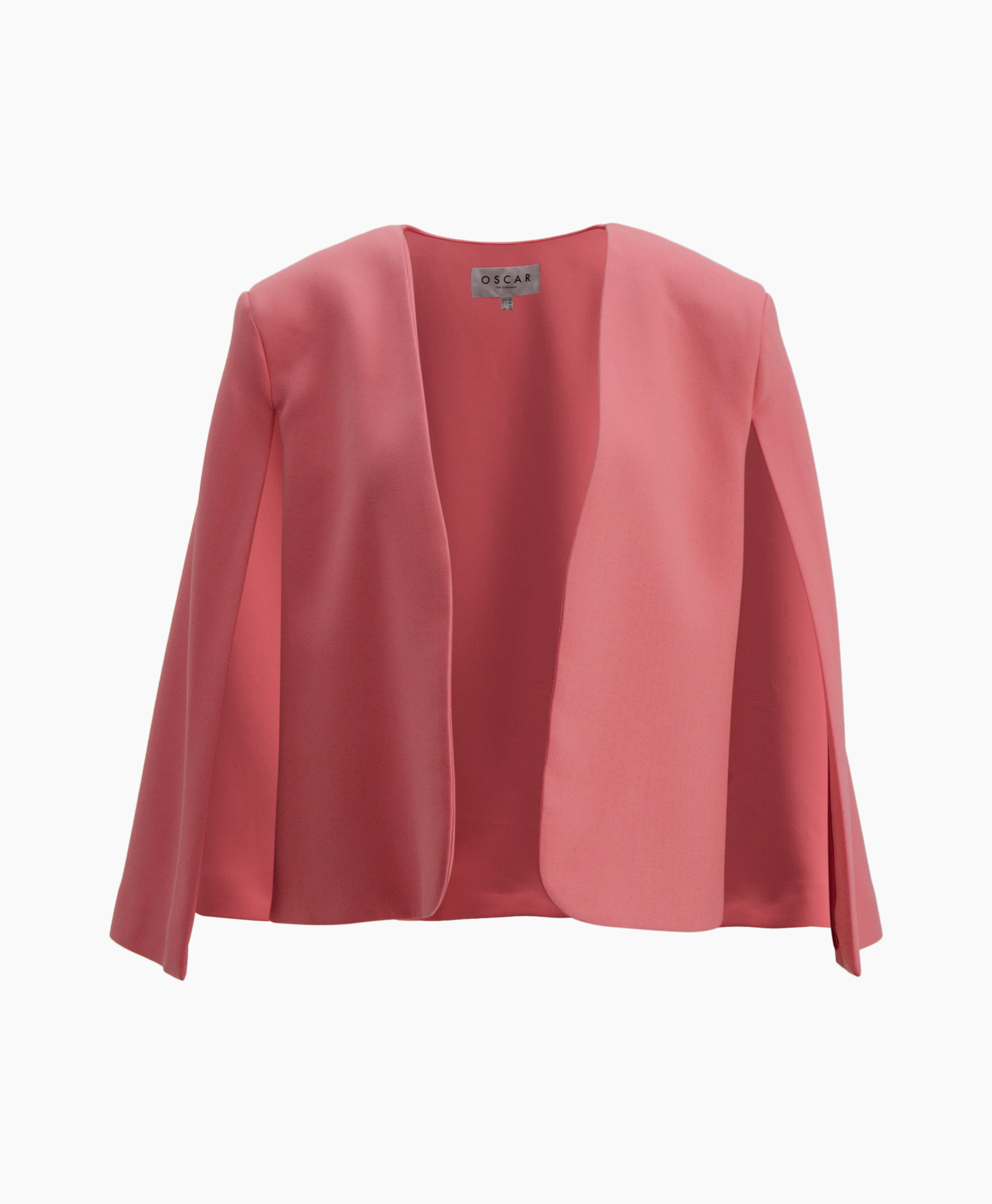 blazer, pink, open-front, long-sleeve, women