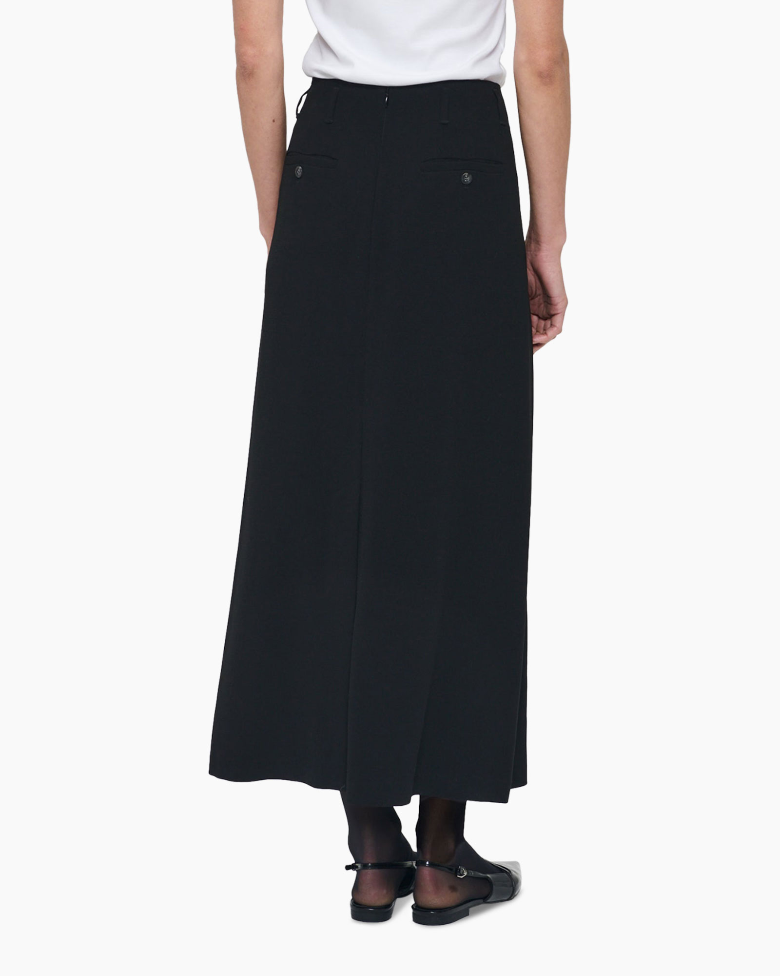 Midi Rok Kozo Crepe Flowy Long Zwart
