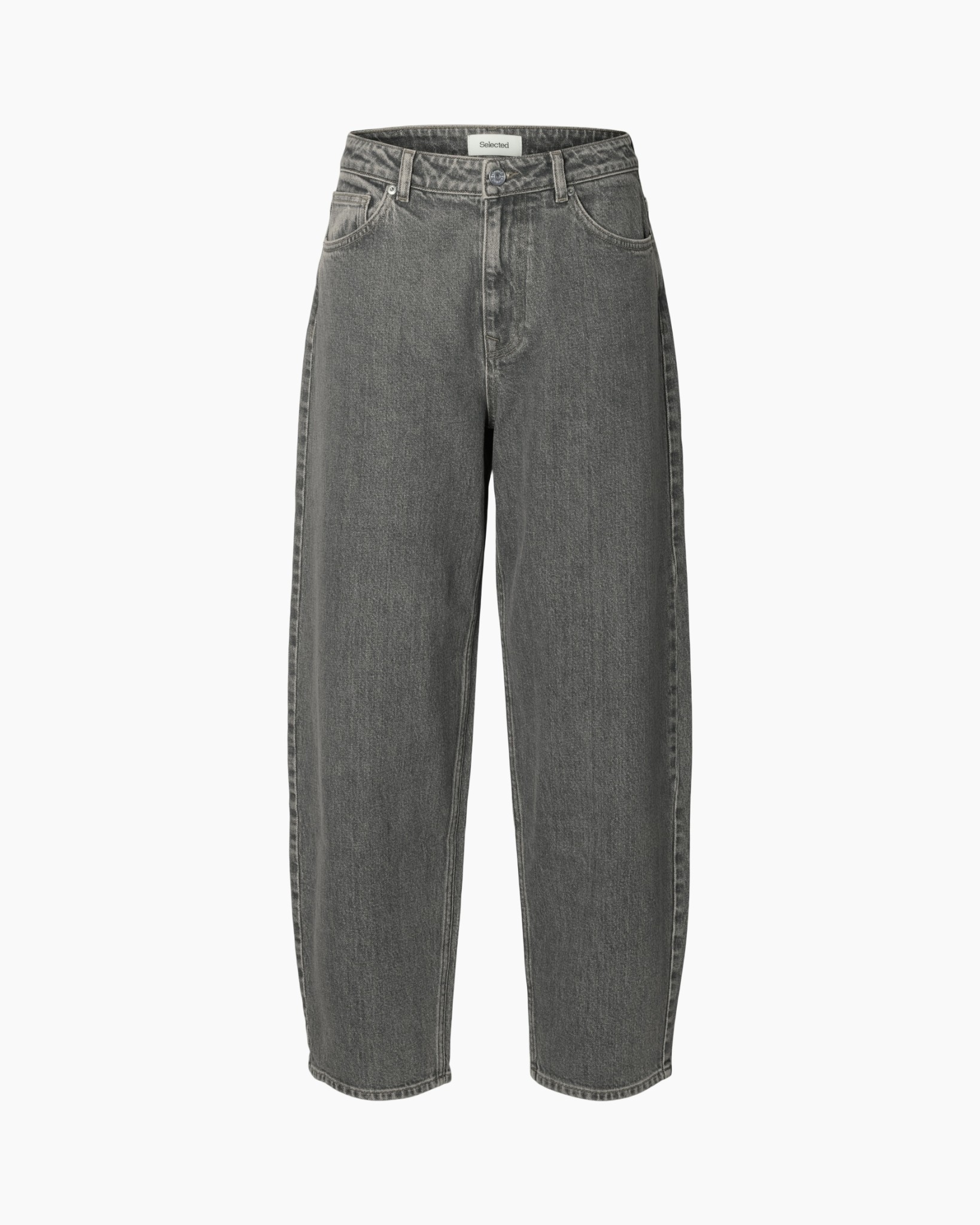 jeans, wijd, grijs, denim, zakken
