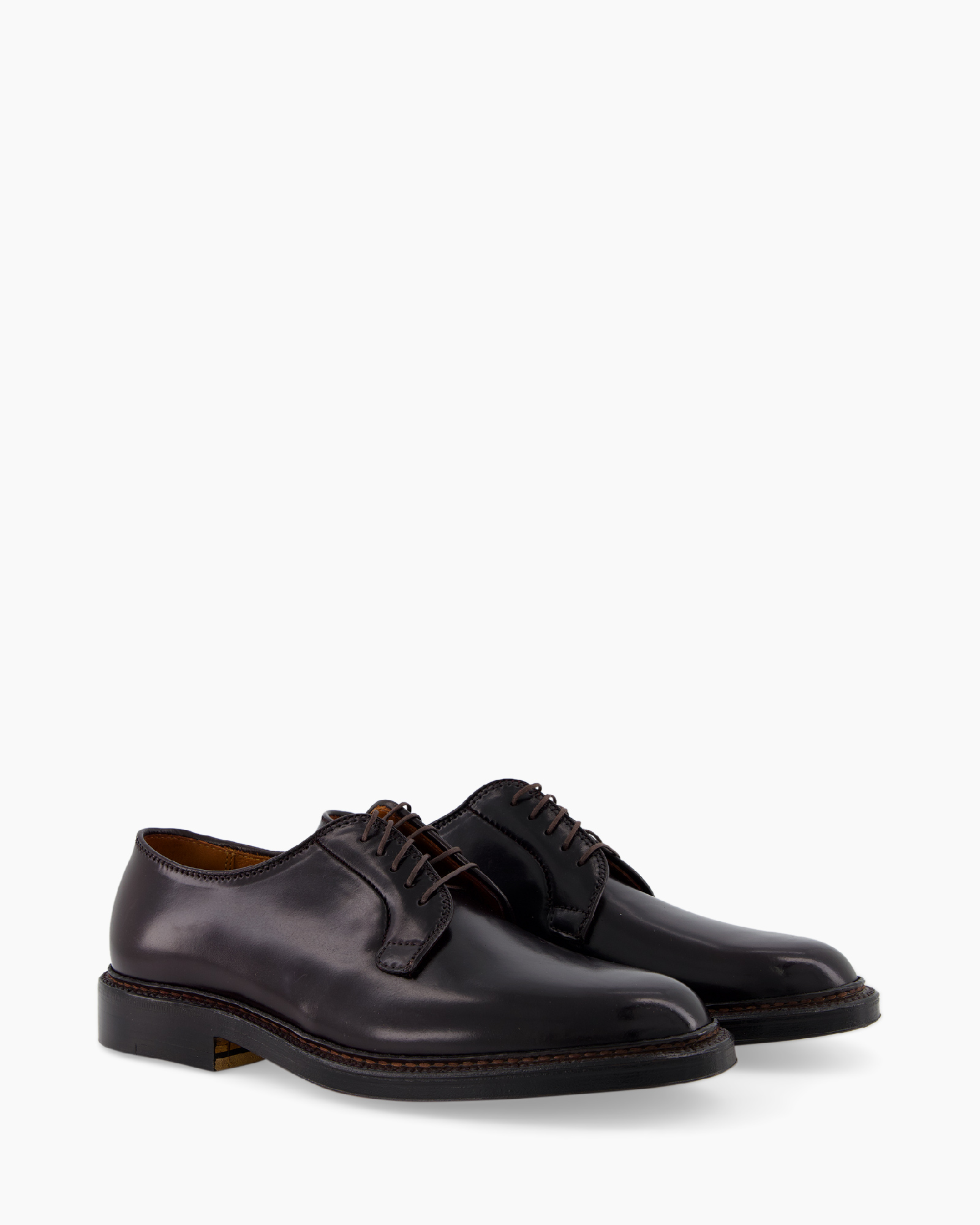 Cordovan Plain Toe Blucher Aubergine