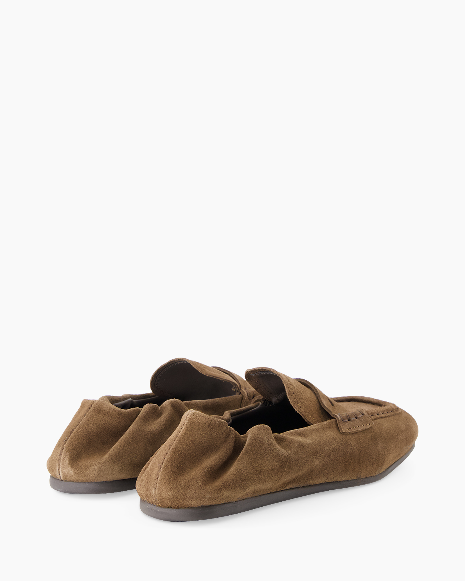 pantoffels, moccasins, bruin, suede, slip-on