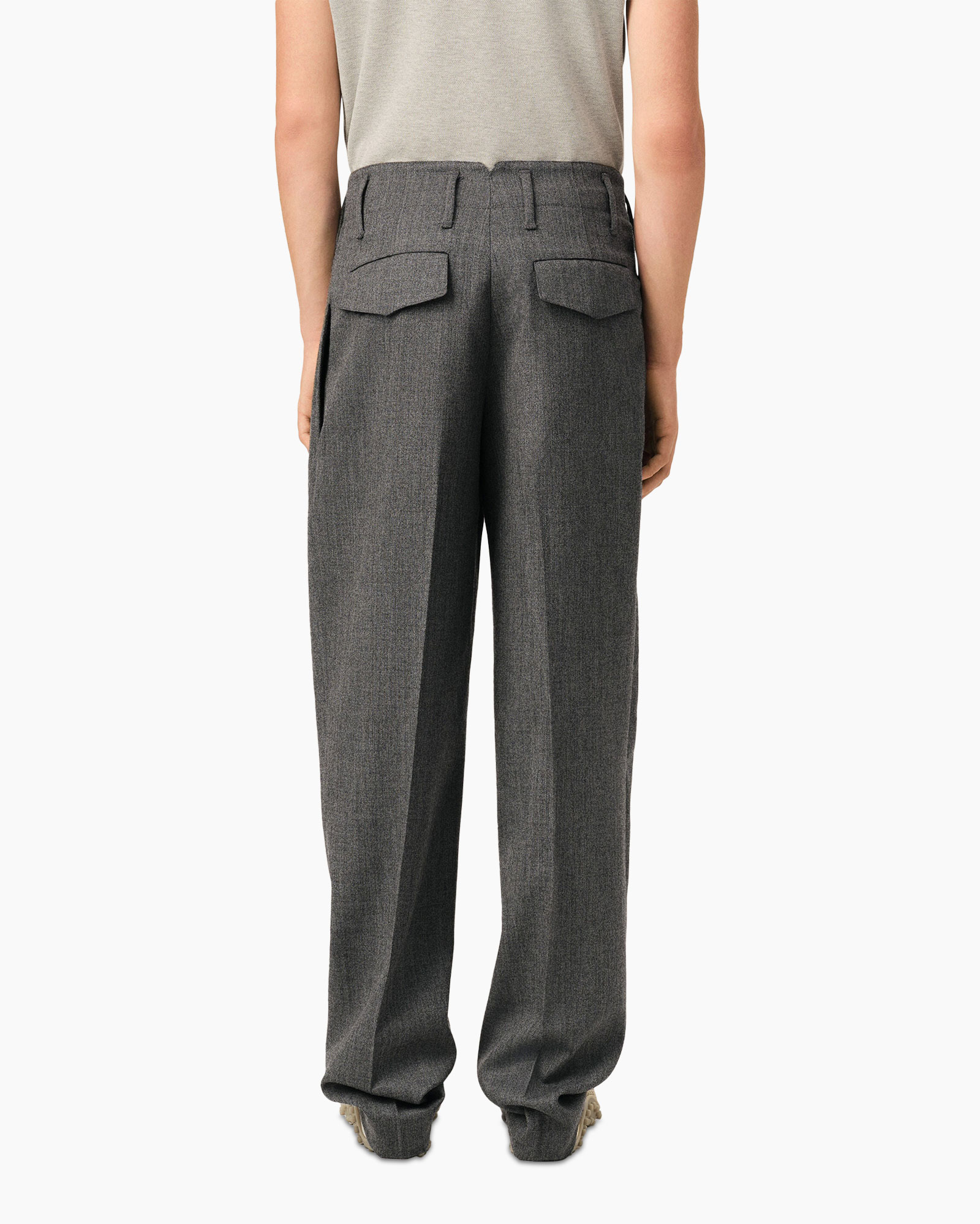broek, broek, grijs, wijdedelig, zakken