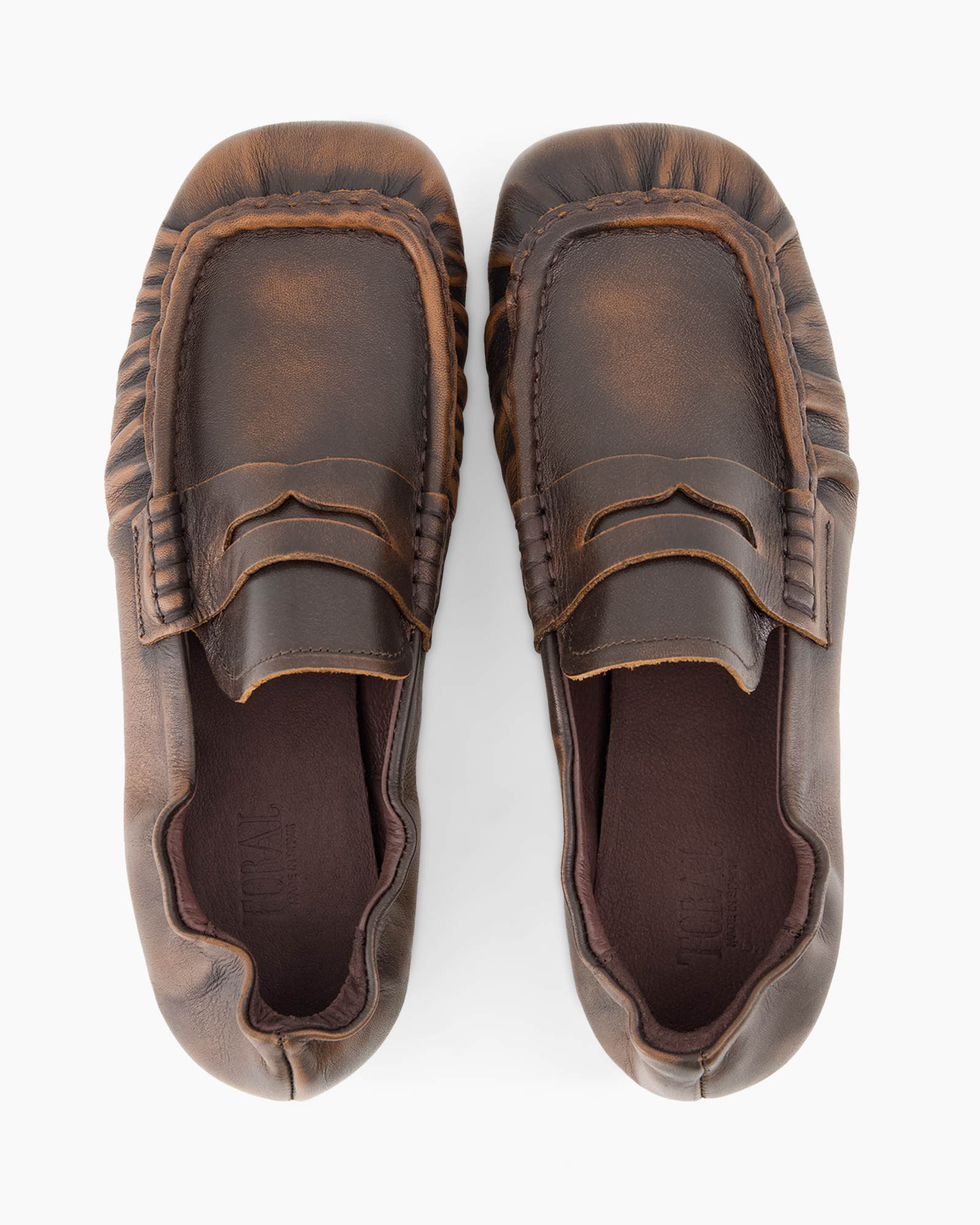 moccassen, penny loafers, leer, bruin, slip-on