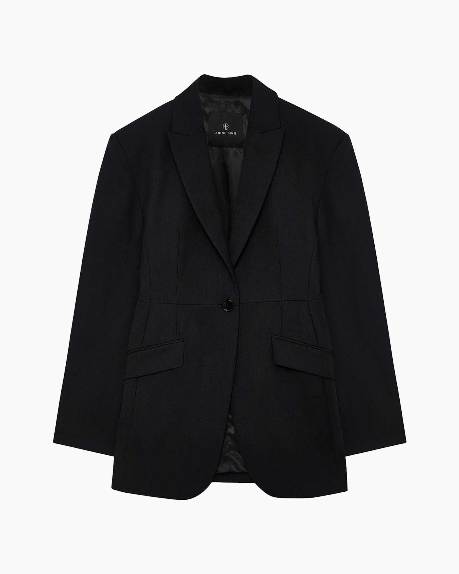 blazer, blazer damess, enkele rij, zwart, jas