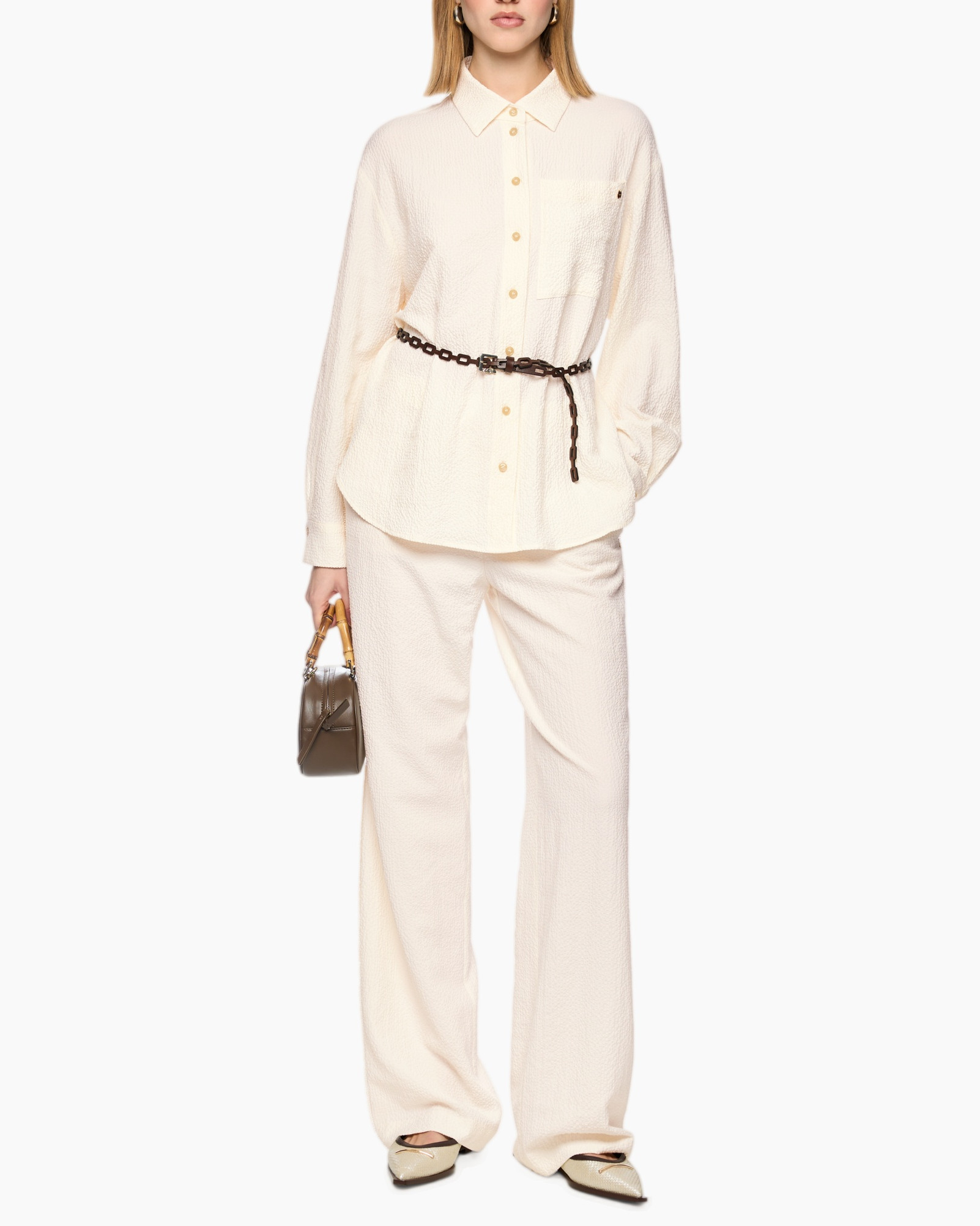 hemd, lange mouwen, knopsluitng, zak, beige