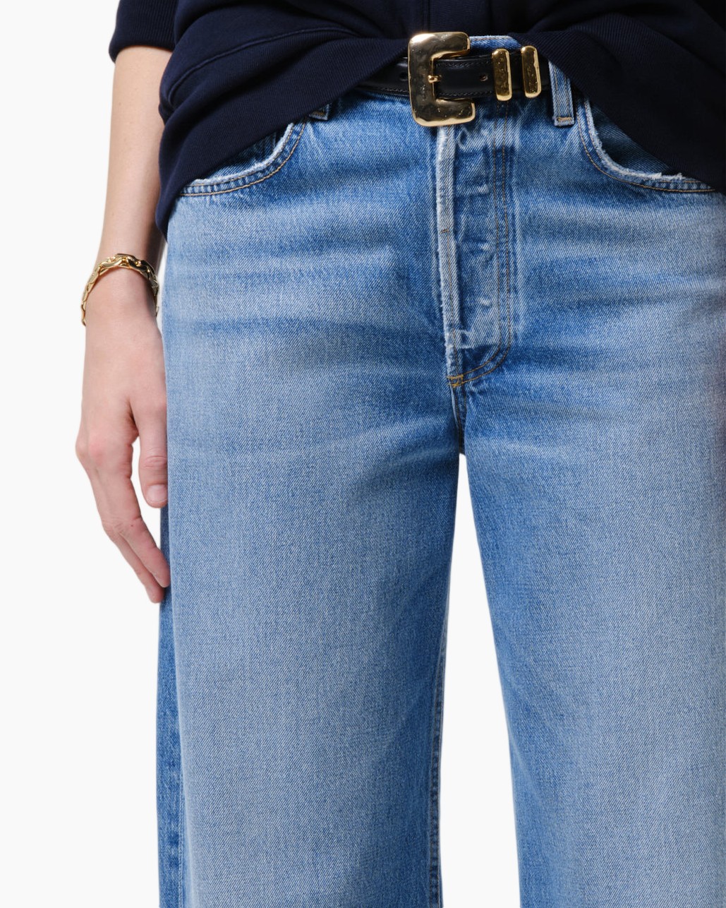 spijkerbroek, blauw, denim, broek, riem