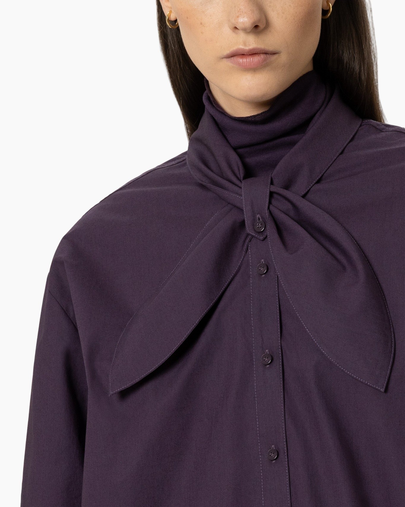paars, blouse, hoofdtas, riem, katoen-korrelig