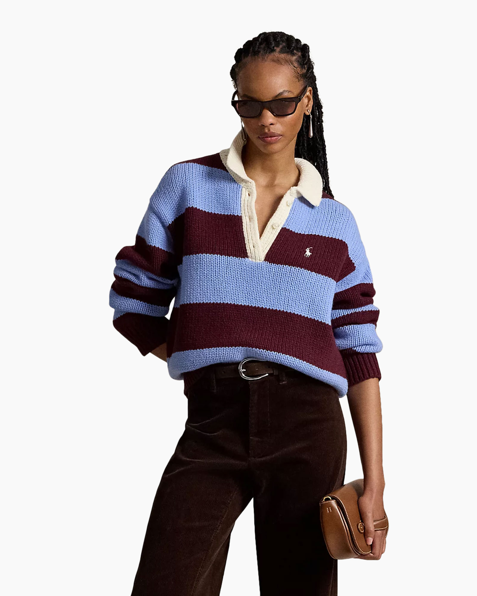 gestreepte trui, brei pullover, kleurblok, kraag, col pale