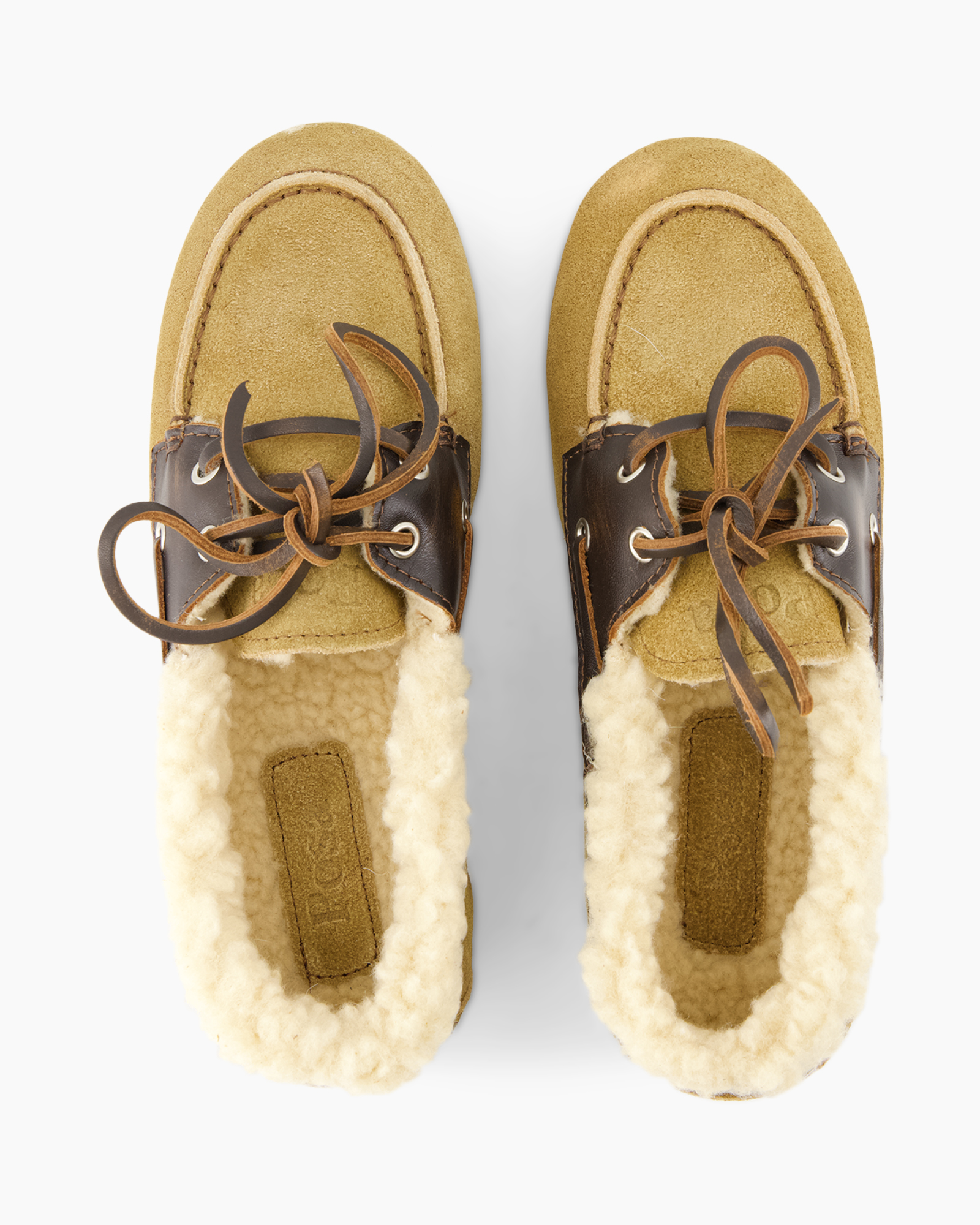 sloffen, schoenen, moccasins, leer, shearling