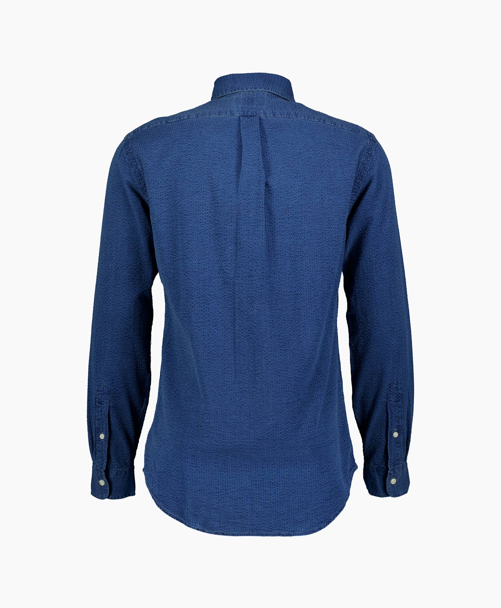 Overhemd Seersucker Donker Blauw