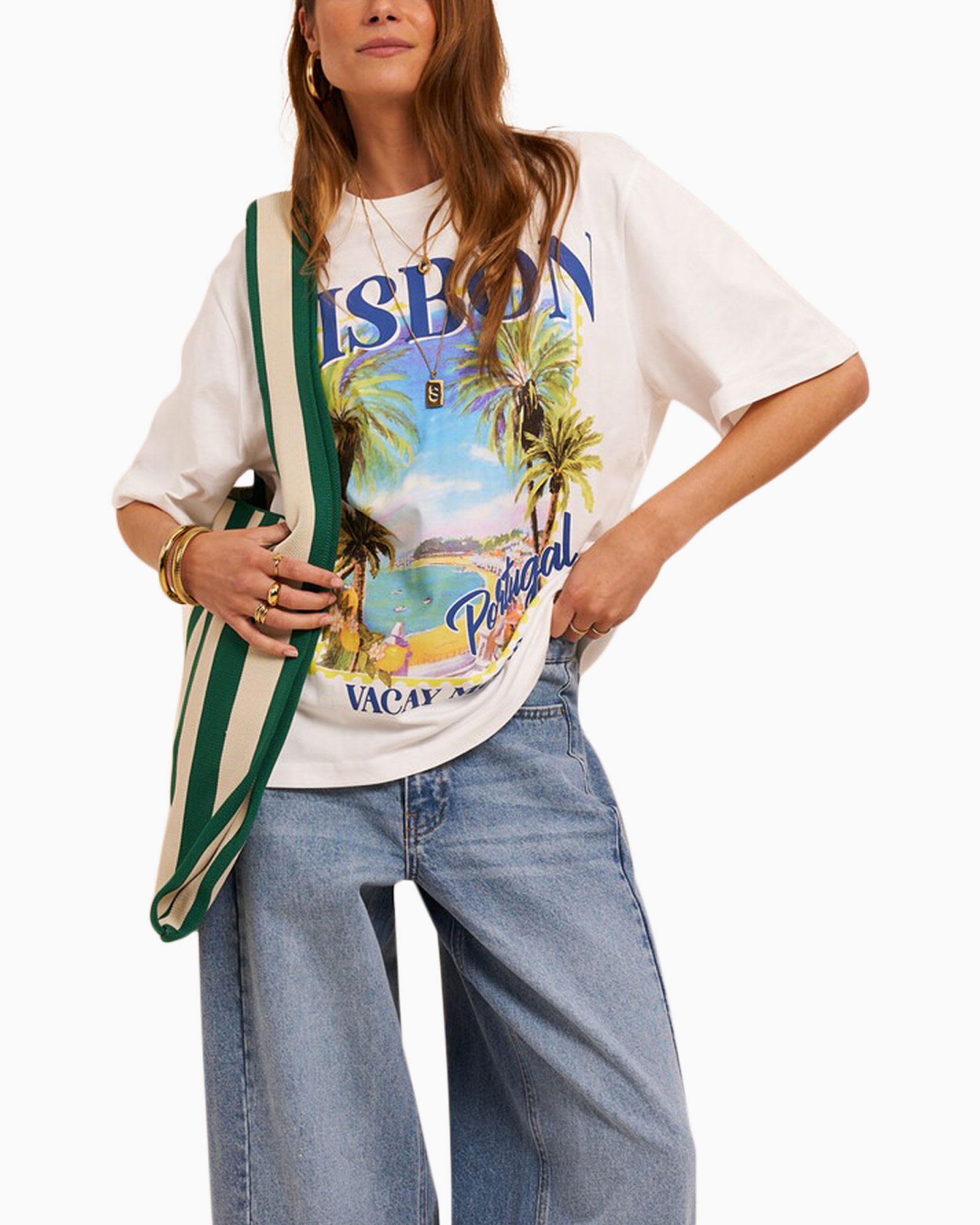 T-shirt, grafisch, parijs?, vakantie, palmboom