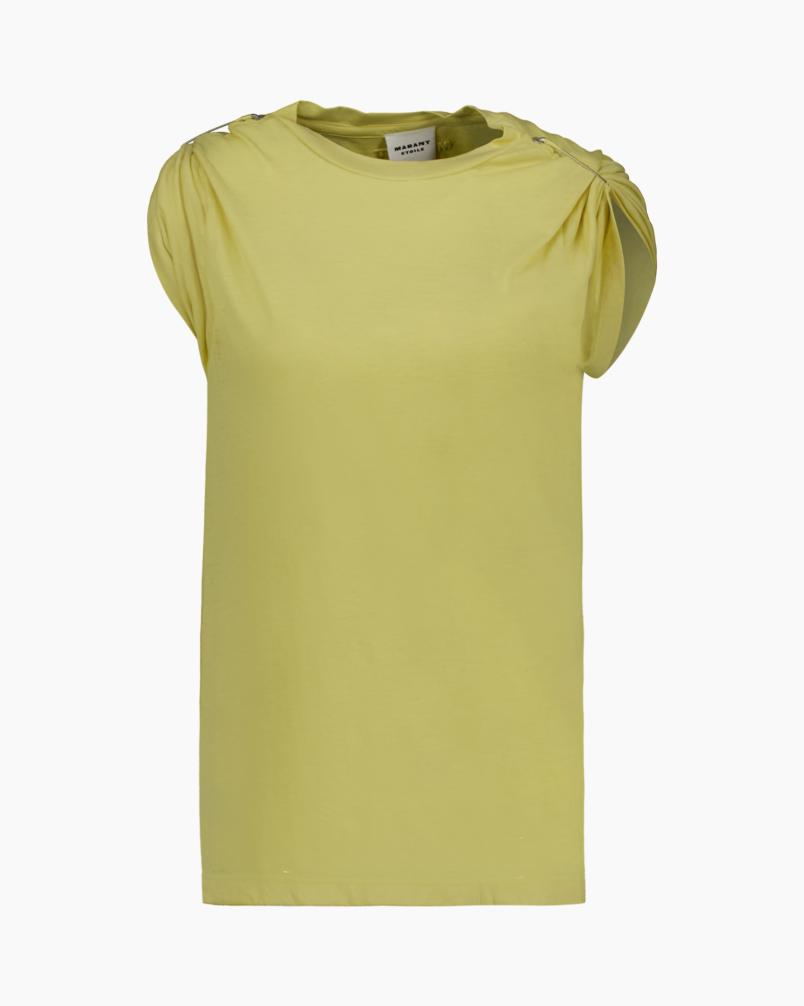 t-shirt, short sleeve, solid color, yellow, fabric