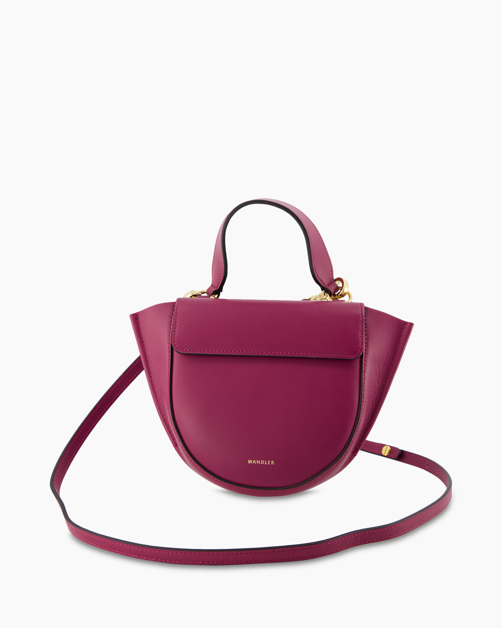 handtas, portemonnee, schoudertasje, magenta, leren