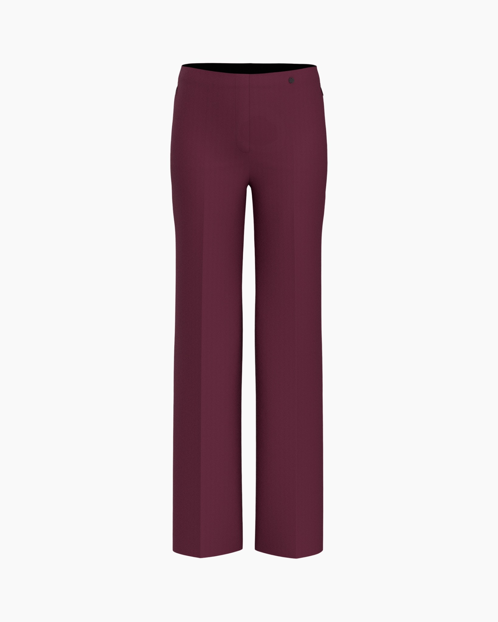 broek, wijdlopende, bordeaux, hoge taille, egale kleur
