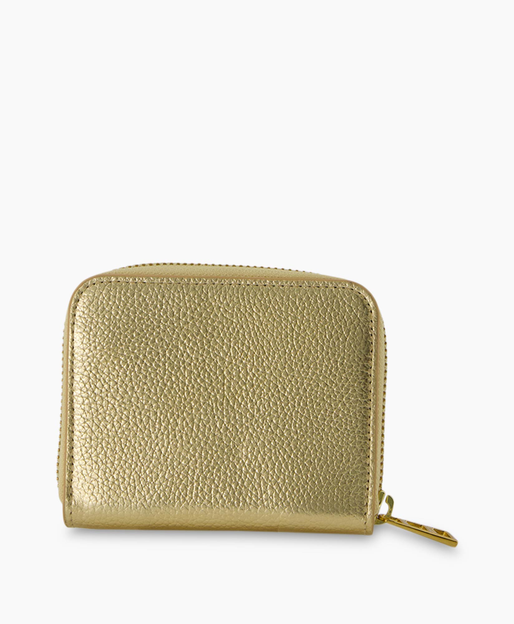 Portomonnee Mini Zv Metallic Grained Leather Goud