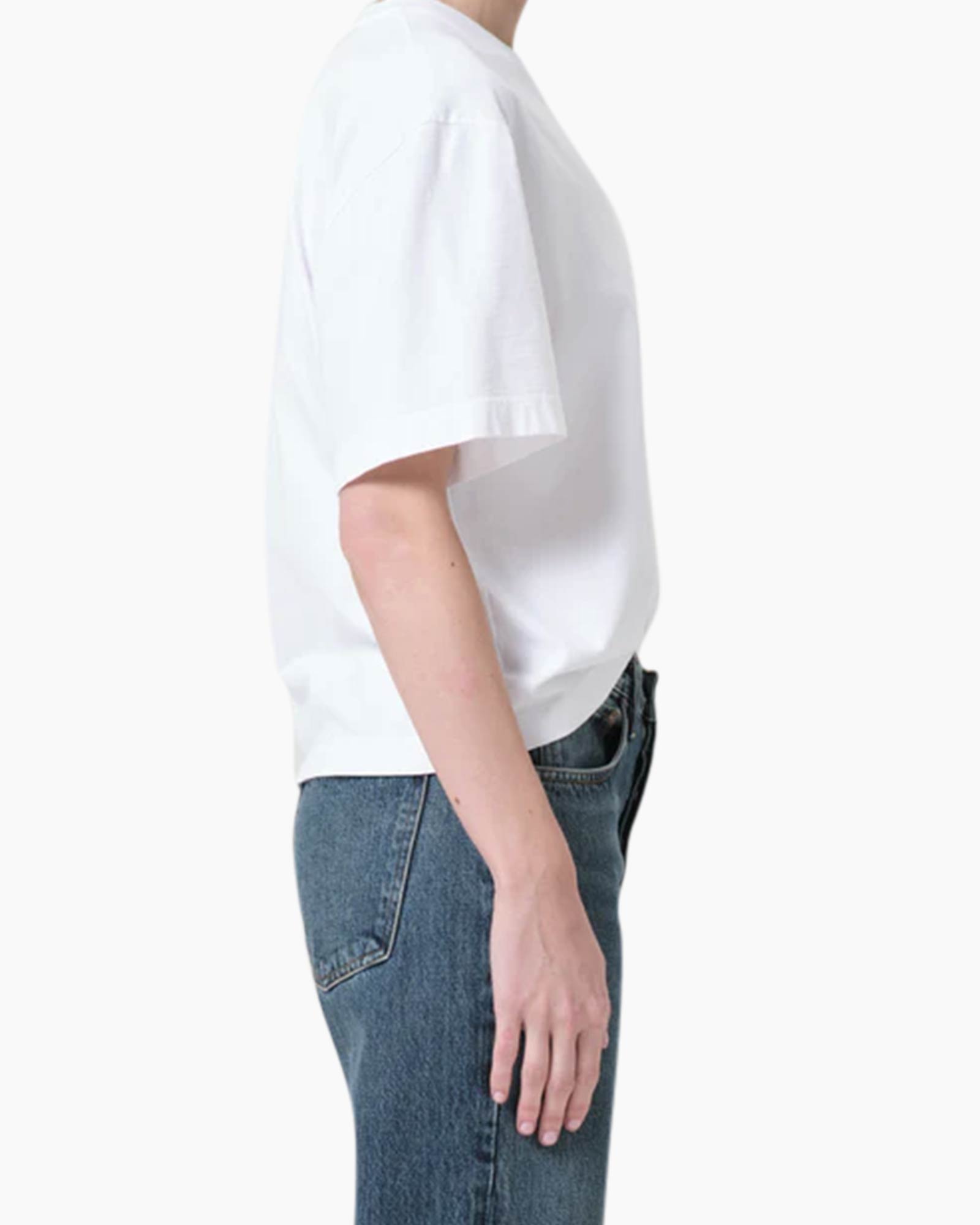 T-shirt Korte Mouw Sulma Drop Shoulder Wit