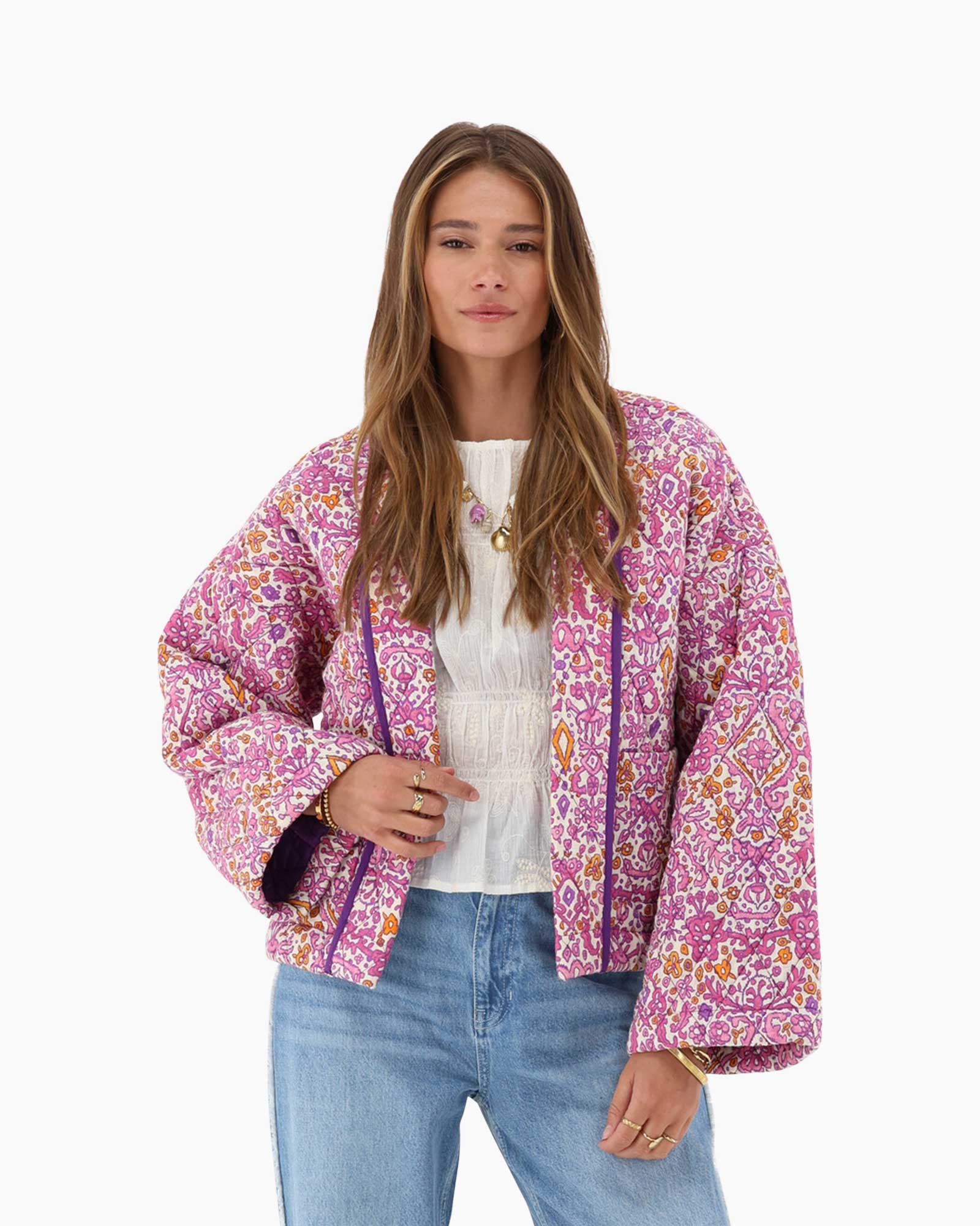 Jack Jacket With Ikat Flower Print Wit