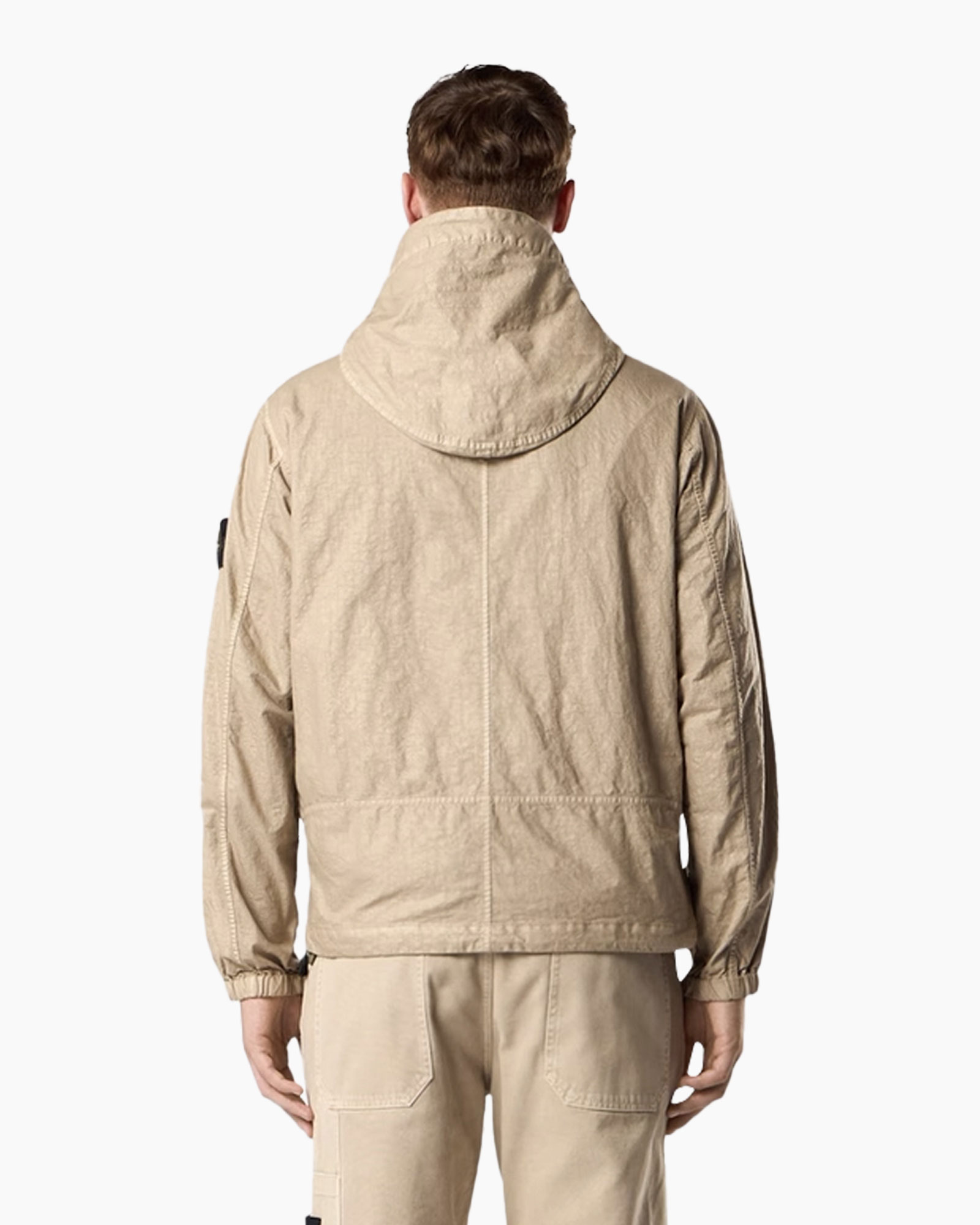 jas, windbreaker, beige, kaplaag, rits