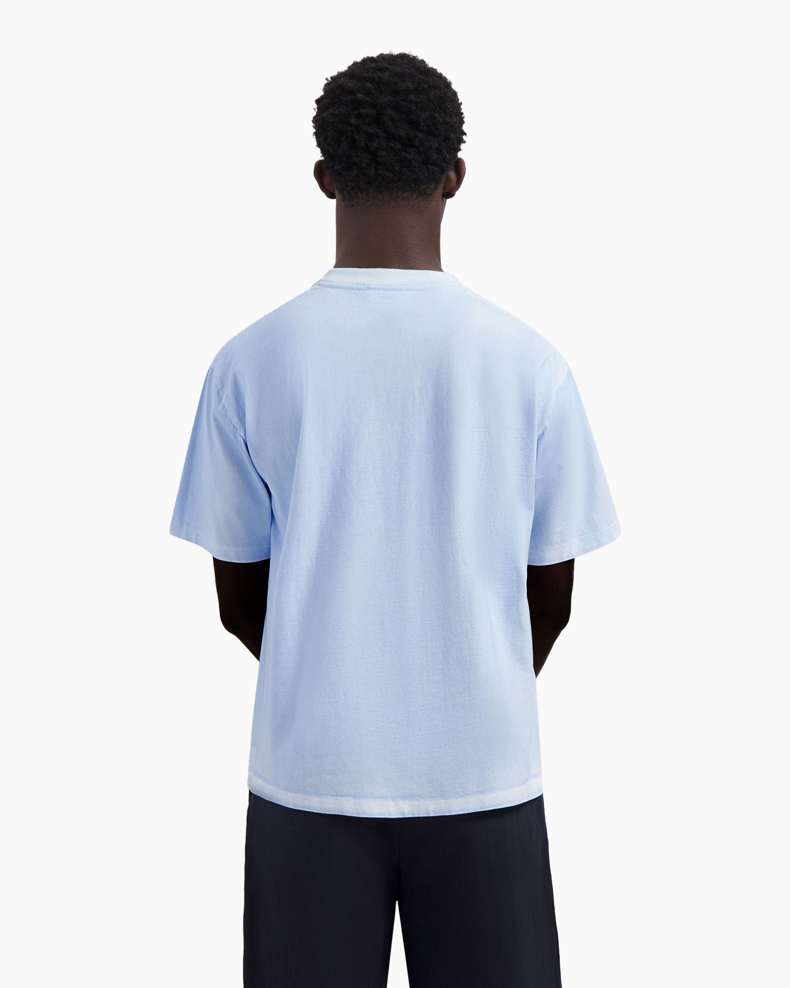 T-shirt Korte Mouw Pigment Spray Licht Blauw
