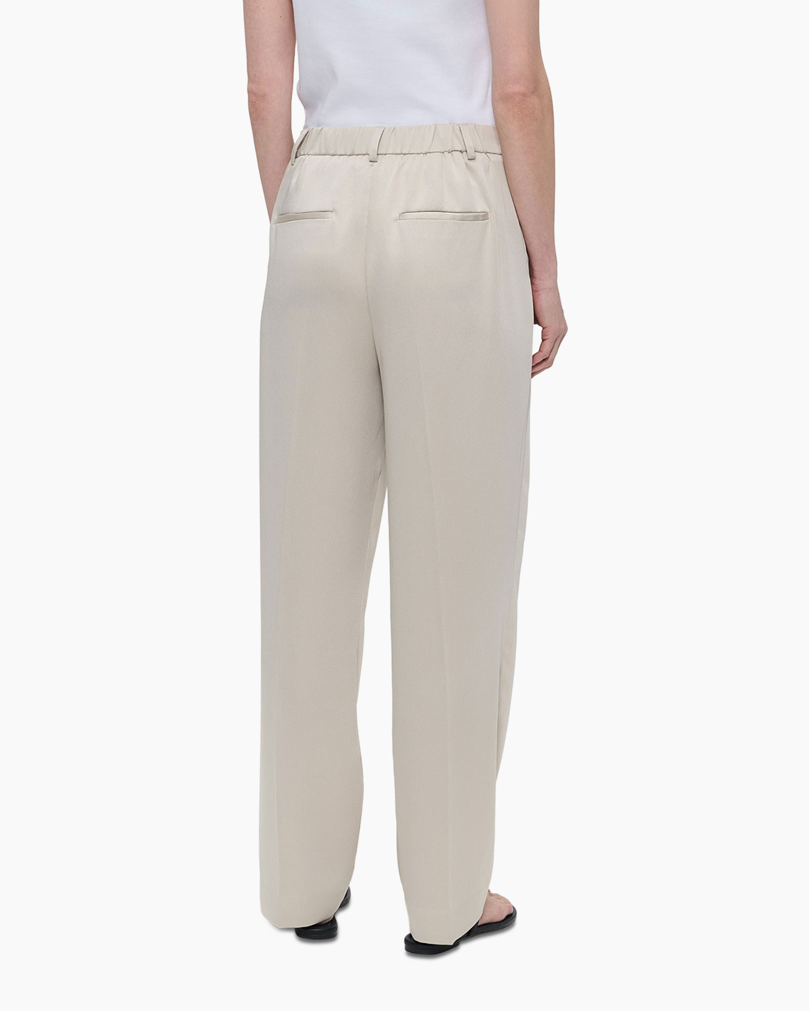 Pantalon Washed Satin Darren Ecru