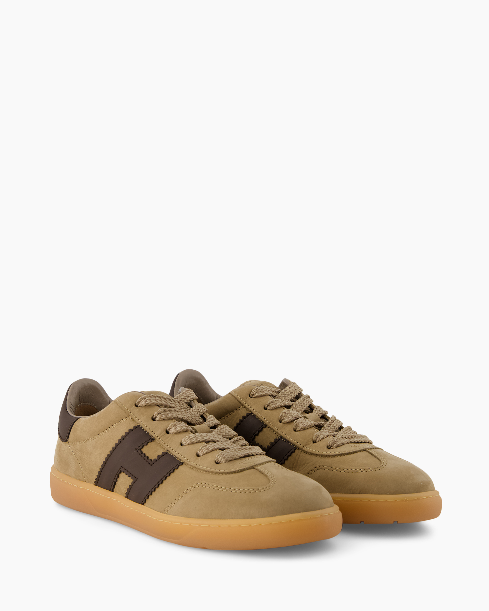 sneaker, tan, bruin, gum sole, laagjes sneaker