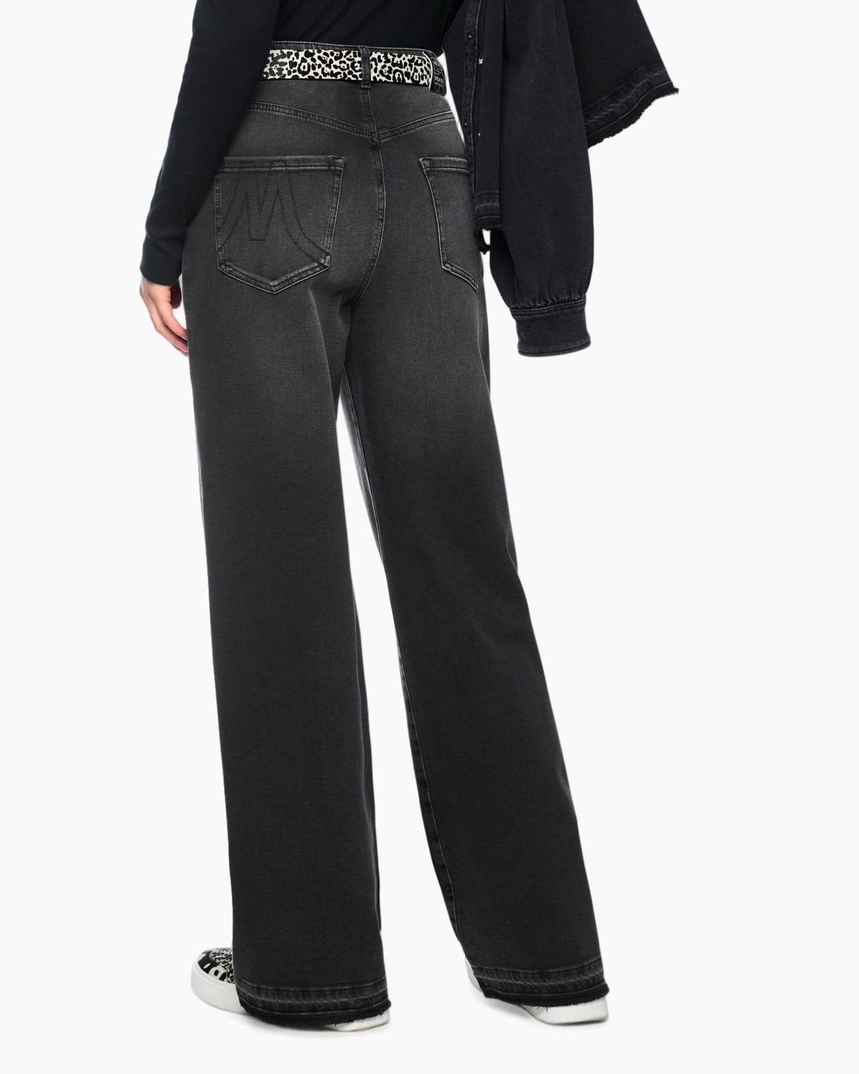 broeken, broeken/jeans, wijdte, parelversieringen, zwart met studs