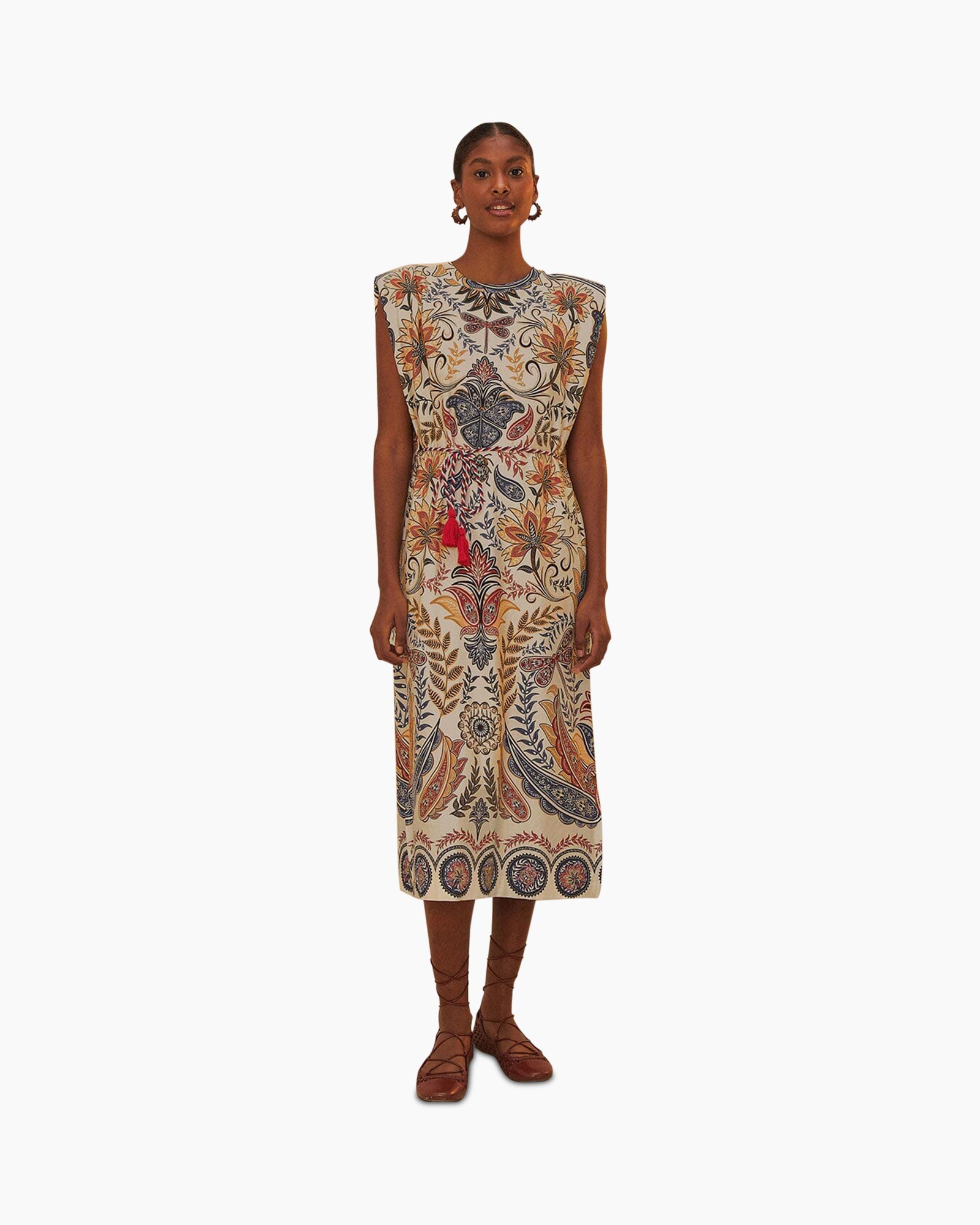 Jurk Boho Glam Midi Off White