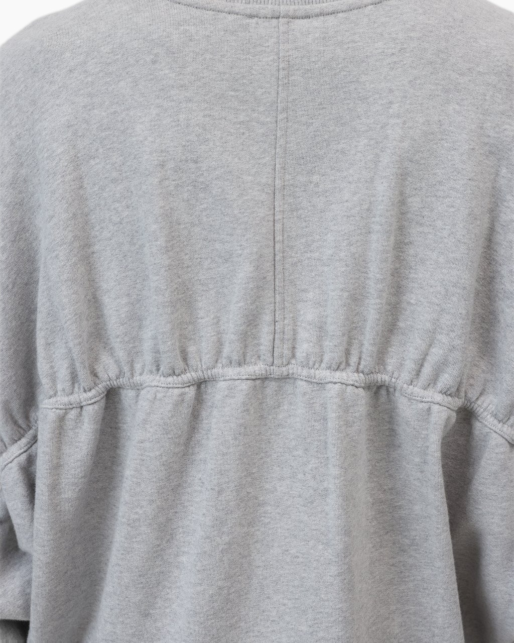 gray, sweatshirt, back seam, hoodie?, relaxed fit