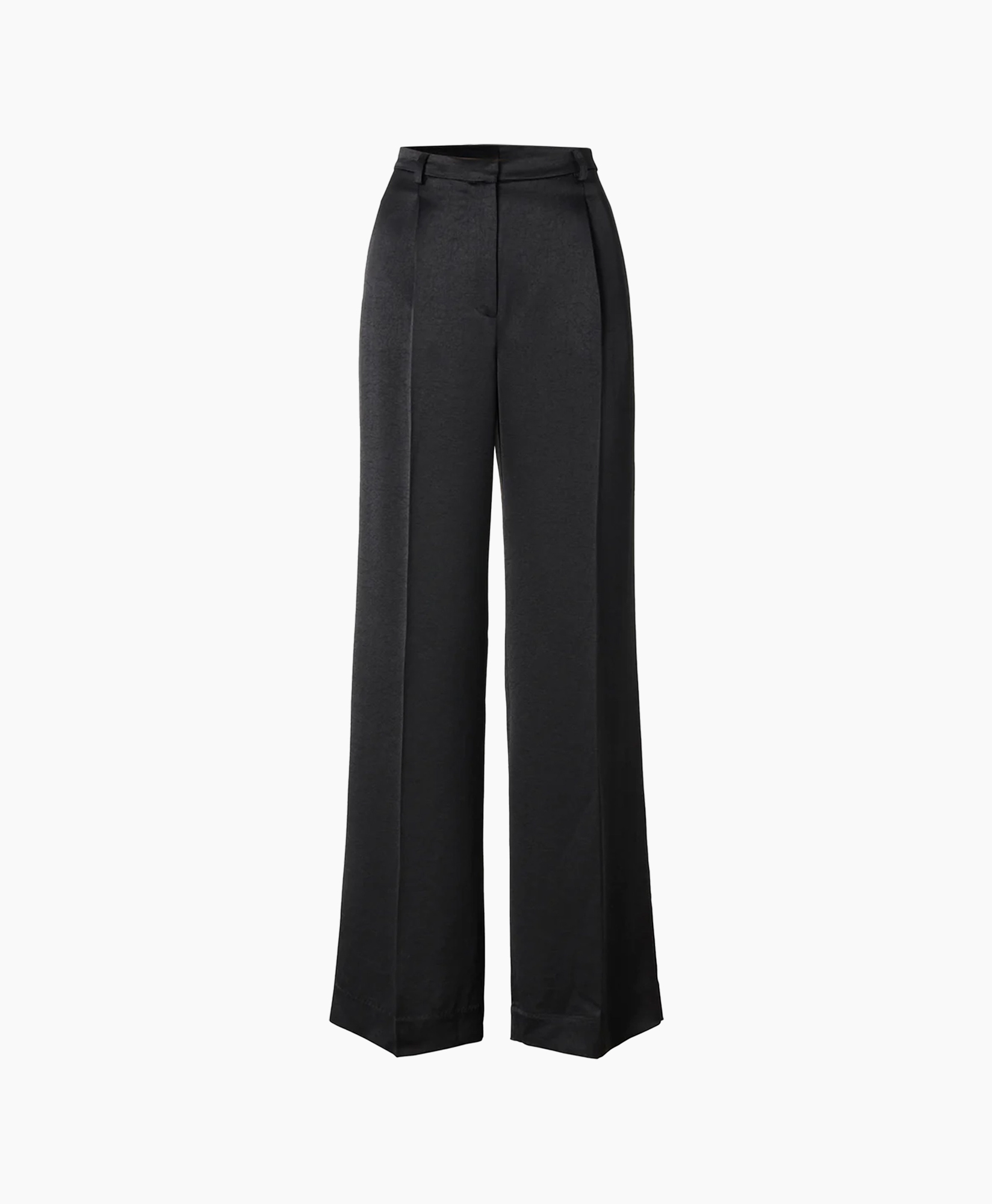 Pantalon Wide Leg Satin Zwart