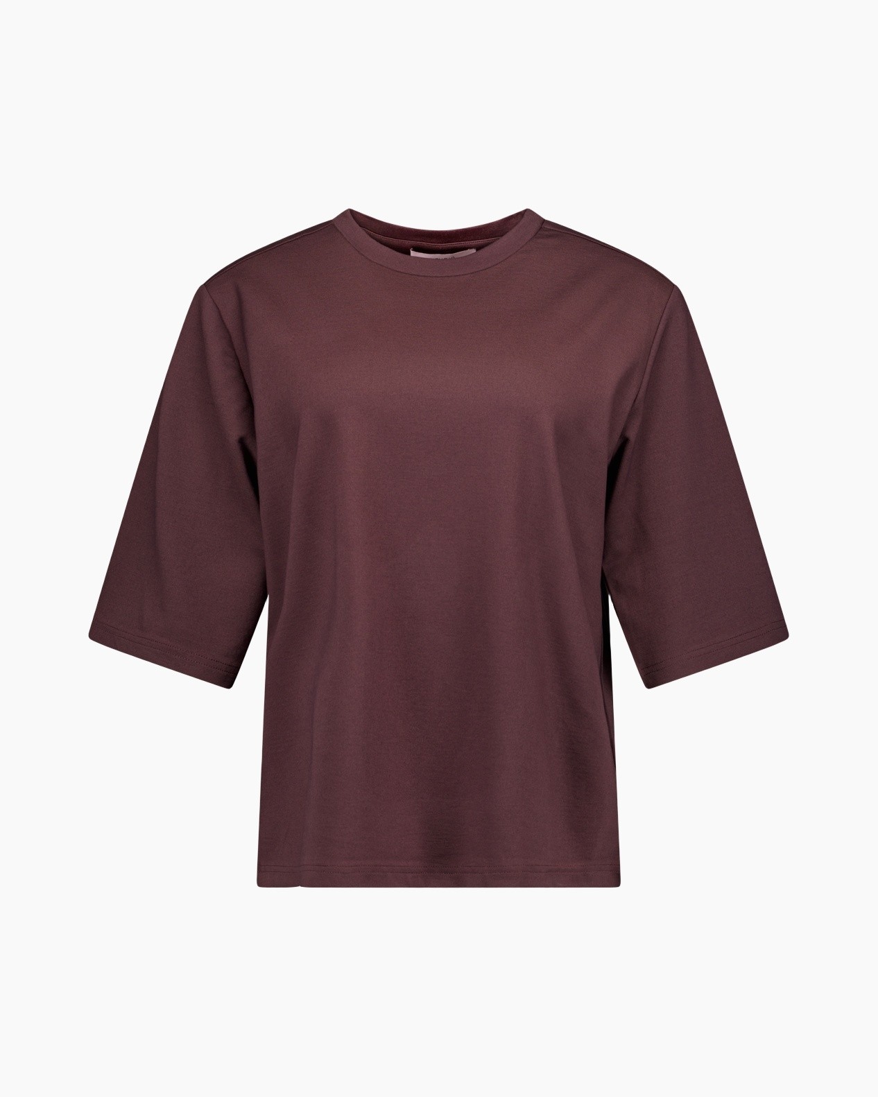 t-shirt, korte mouwen, crewnek, effen kleur, maroon