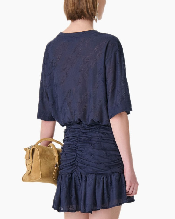 navy, lace, top, shortsleeve, dress