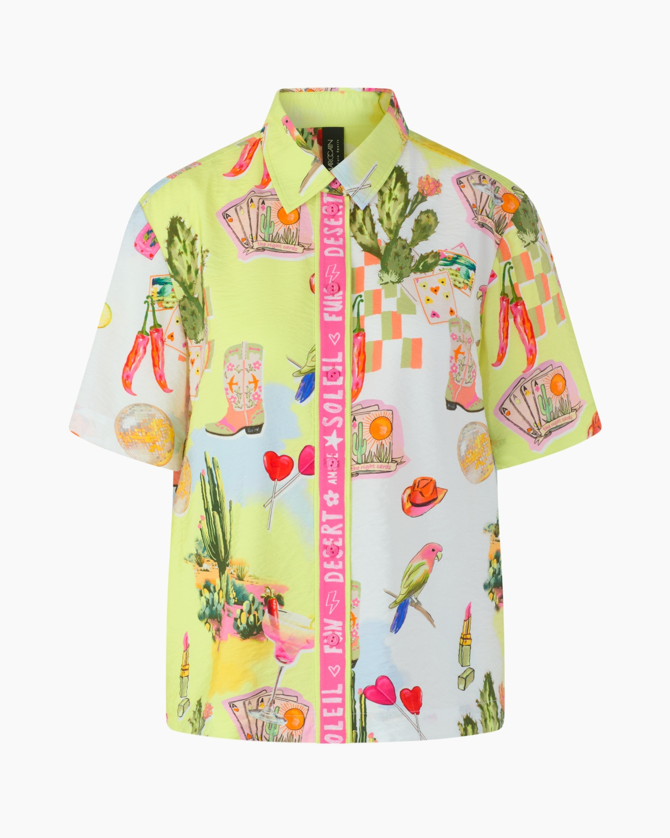 hemd, knopen, korte mouw, druk, kleurrijk