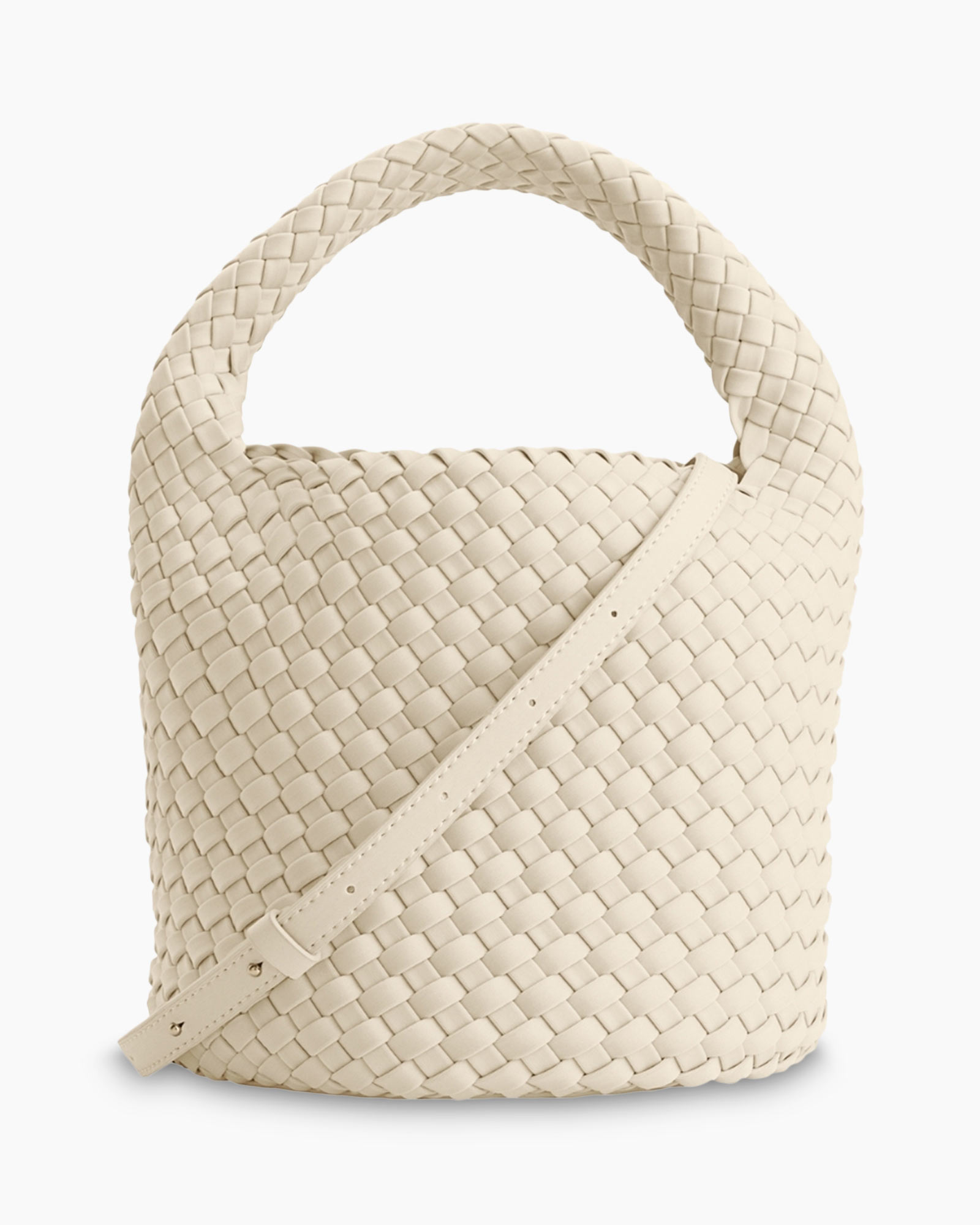 Schouder/hand Tas Basket Geel