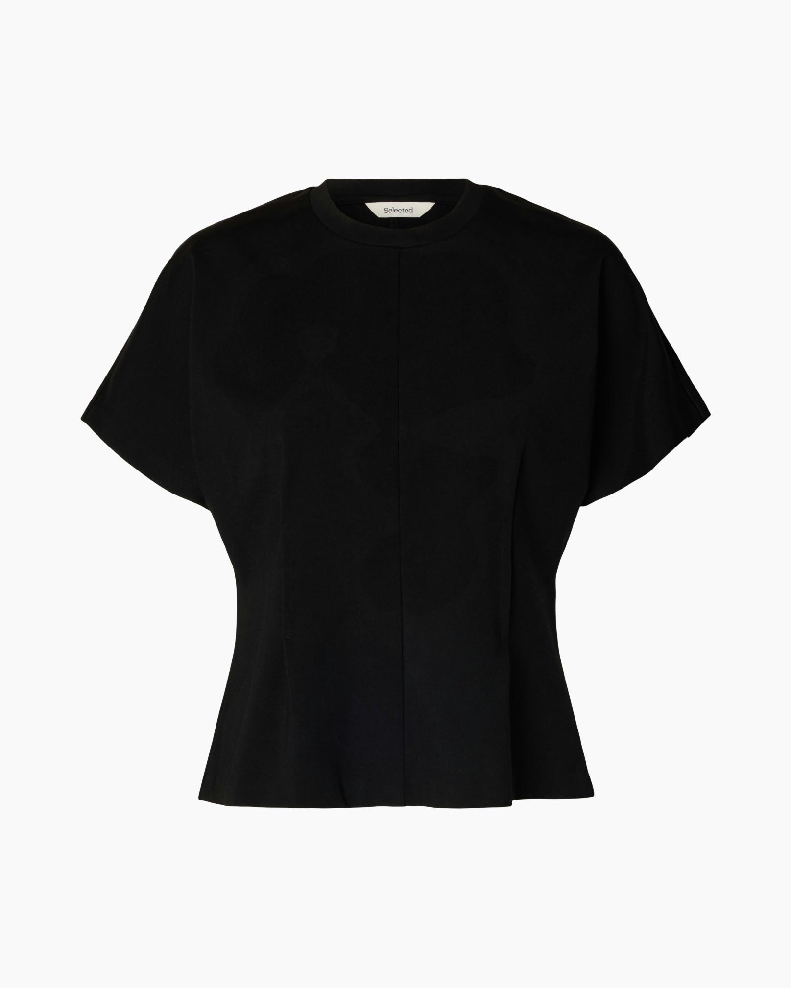 top, zwart, kortemouwen, snelle-kleur?, kraagloos?