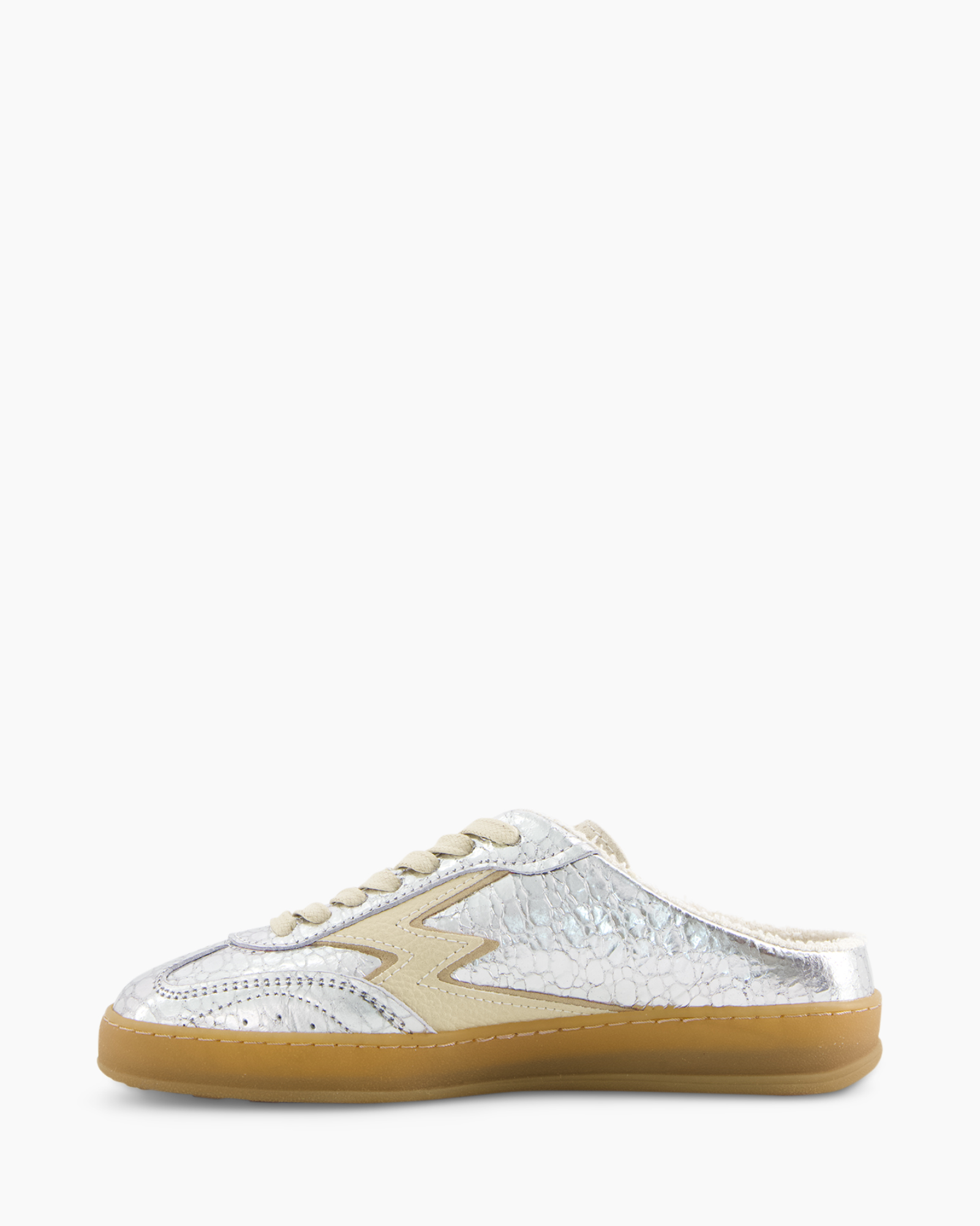 sneakers, schoen, metallic, crepezool, laag model