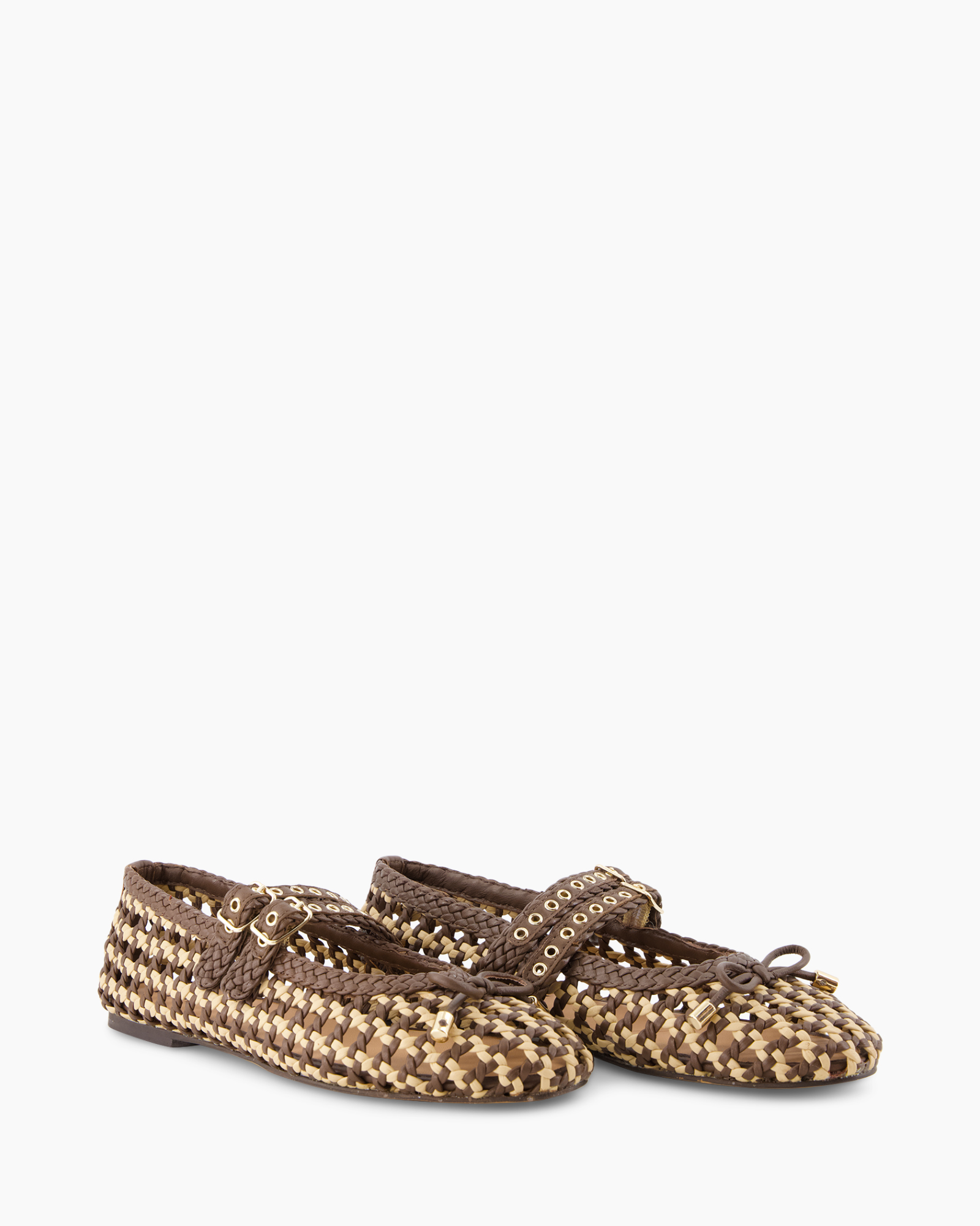 loafers, woven, brown, slip-on, ballet