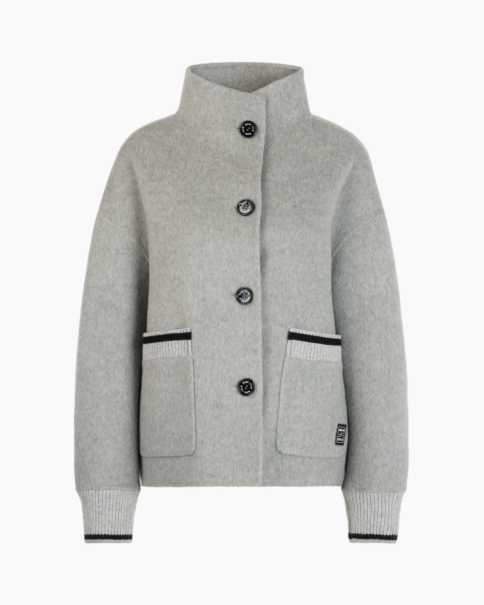 cardigan, mantel, breip, grijs, knopen