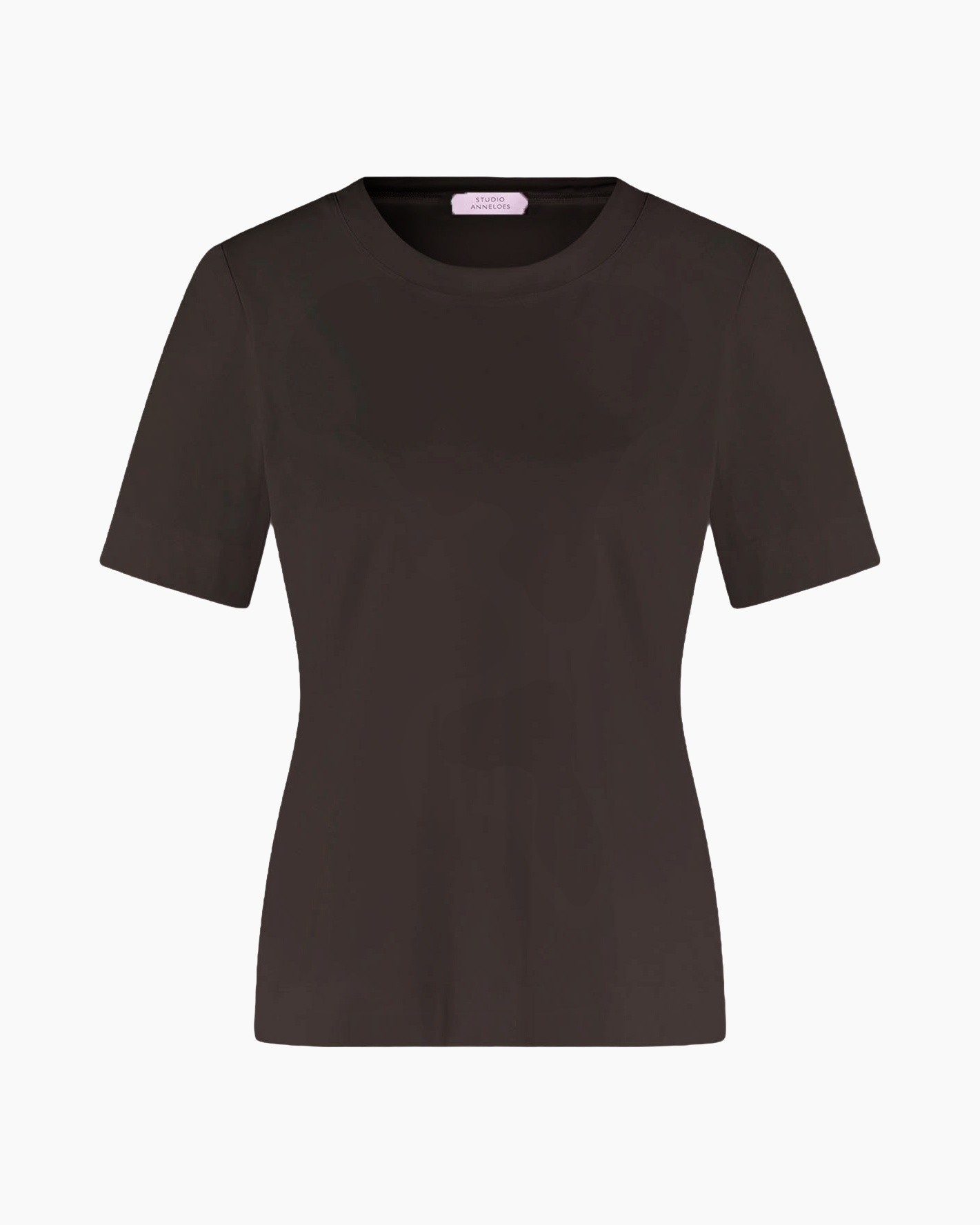 t-shirt, korte mouwen, bruin, ronde hals, basistele
