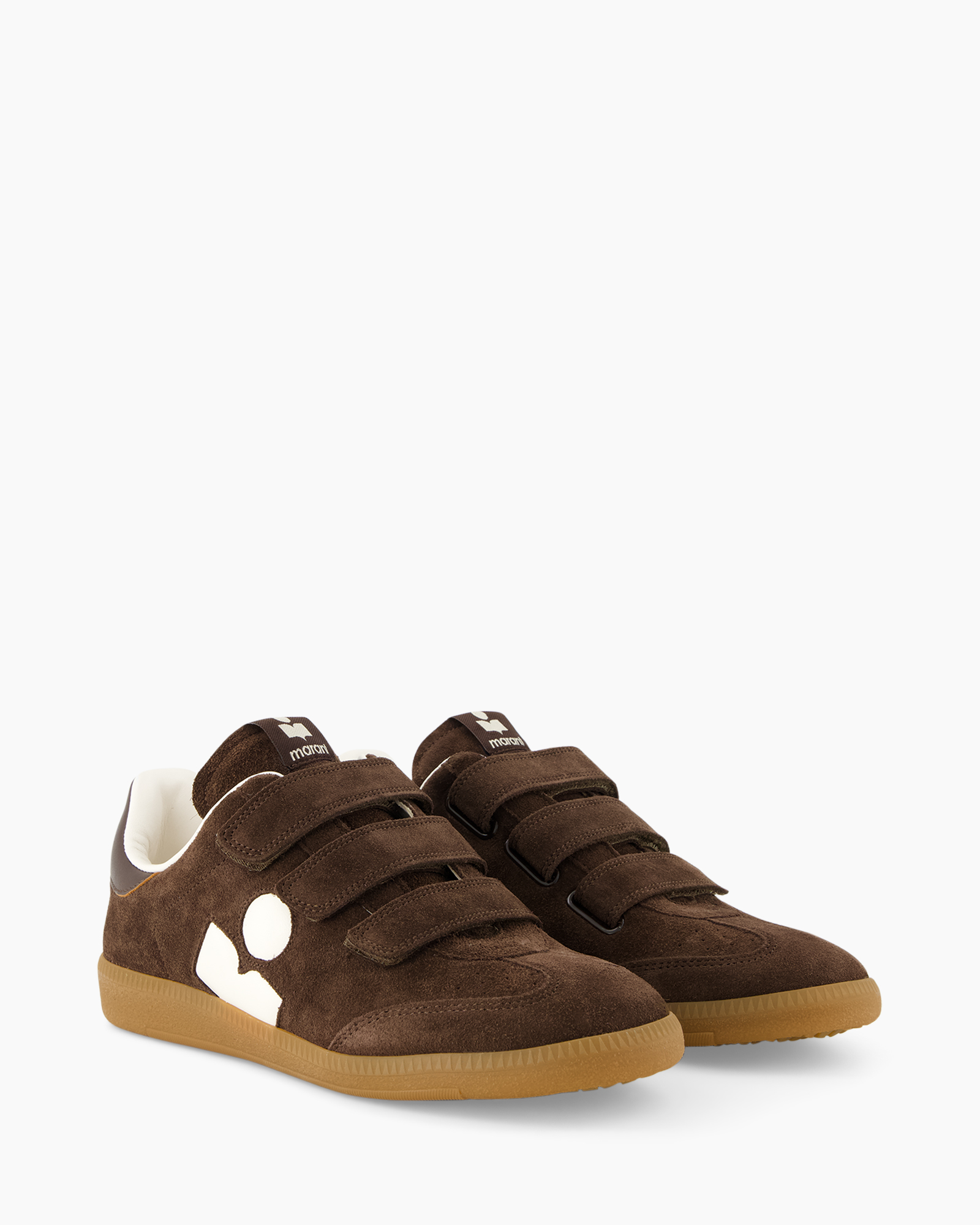 sneaker, bruin, suede, klittenband?, gumzool