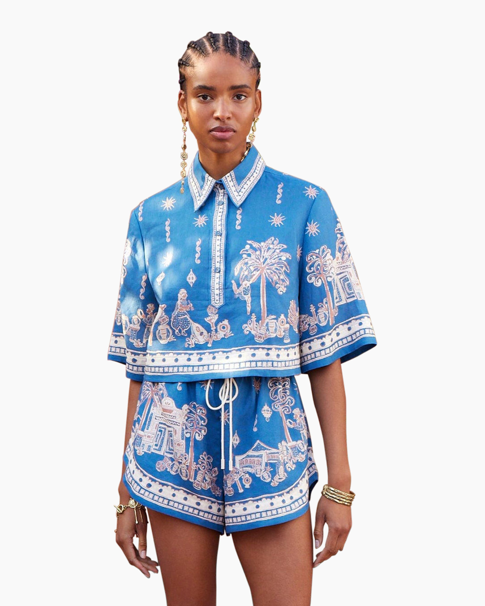 Top Acacia Cropped midden blauw