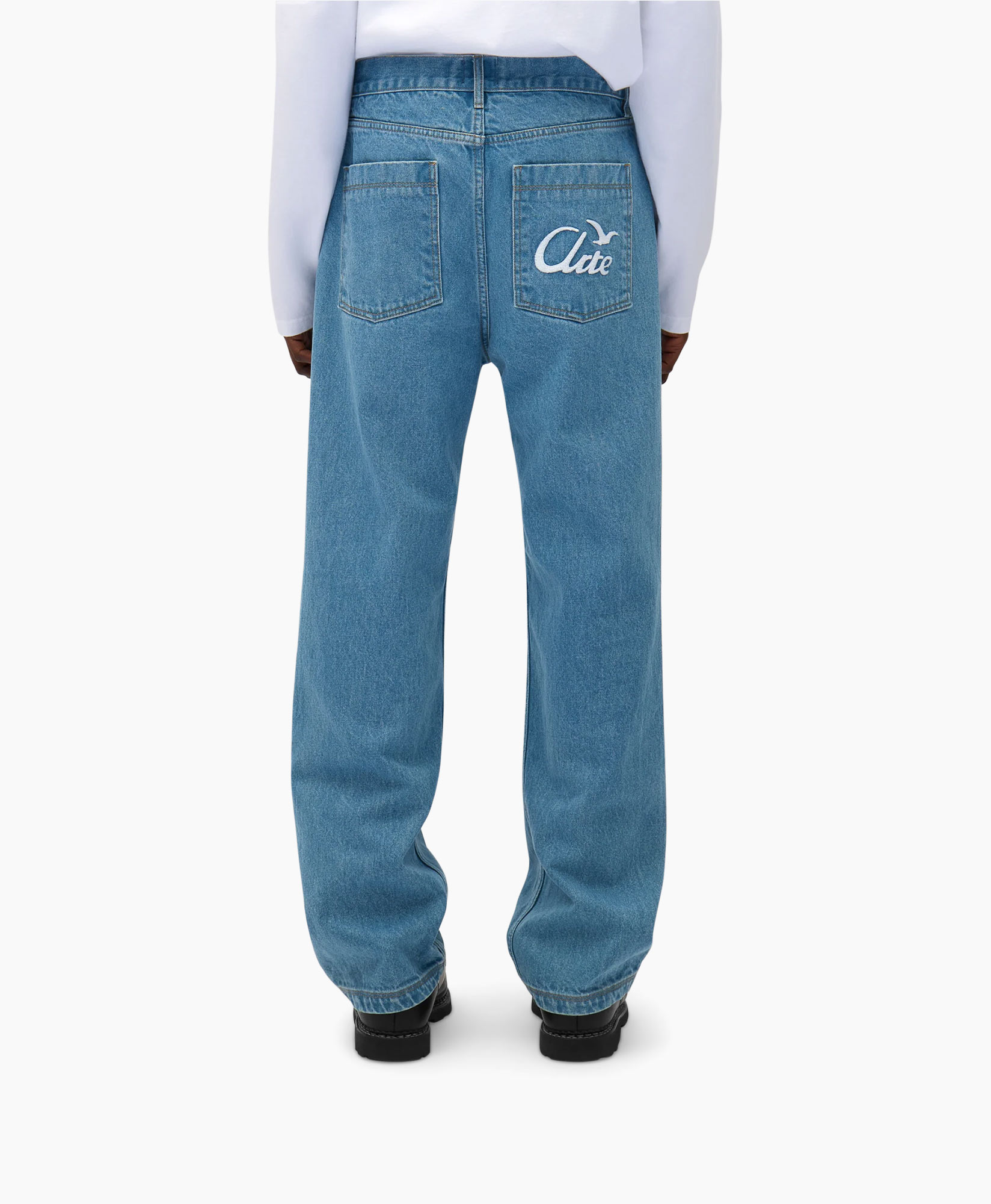 Jeans Denim Logo Bird Pants Zwart
