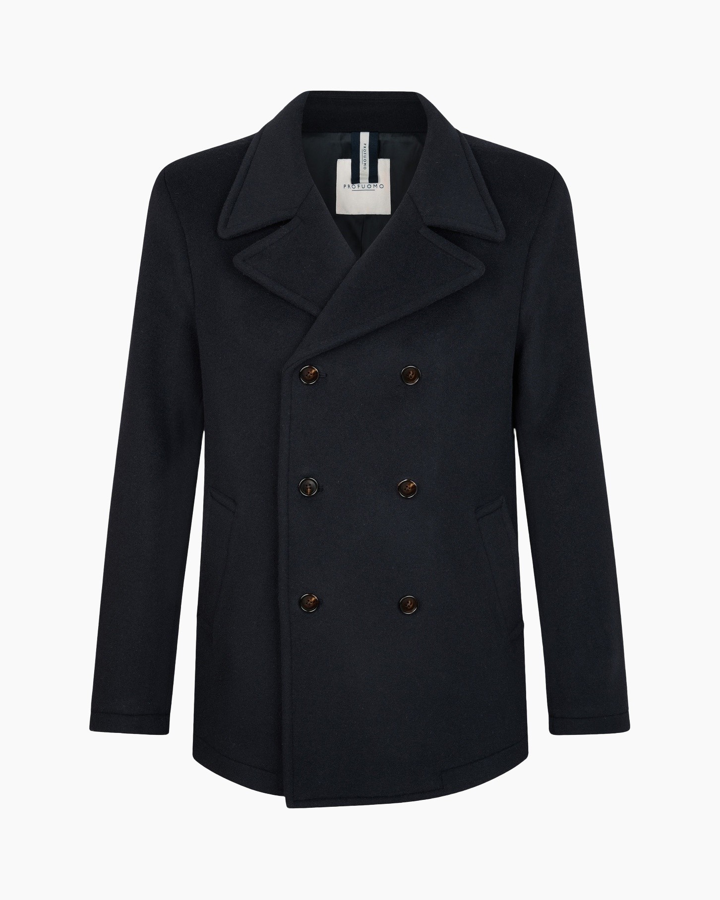 peacoat, dobbelrij, donkerblauw, kraag, lange mouwen