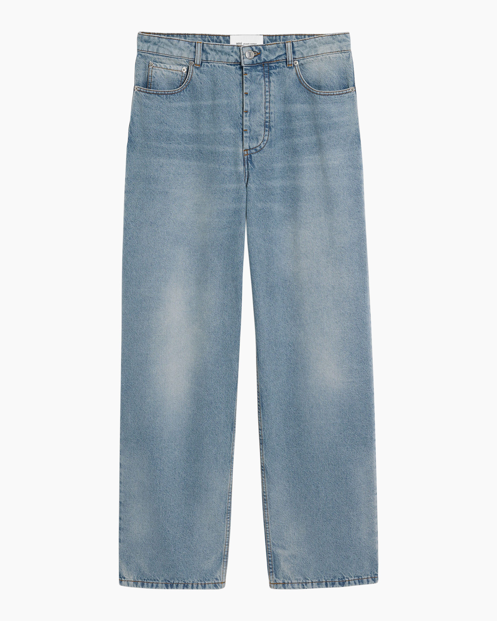 spijkerbroek, denim, broek, lichtwas, recht model