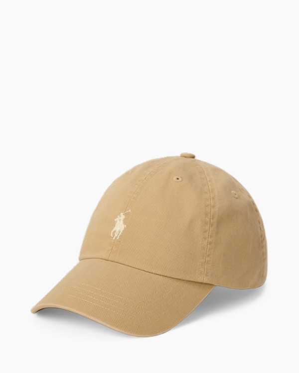 Baseballpet, Katoentwill, Lichtbruin, Gebogen klep, Geborduurd logo