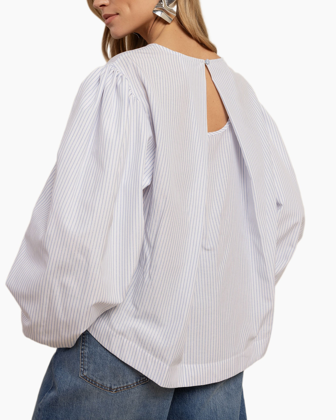 Blouse, Shirt, Jeans, Ketting, Persoon