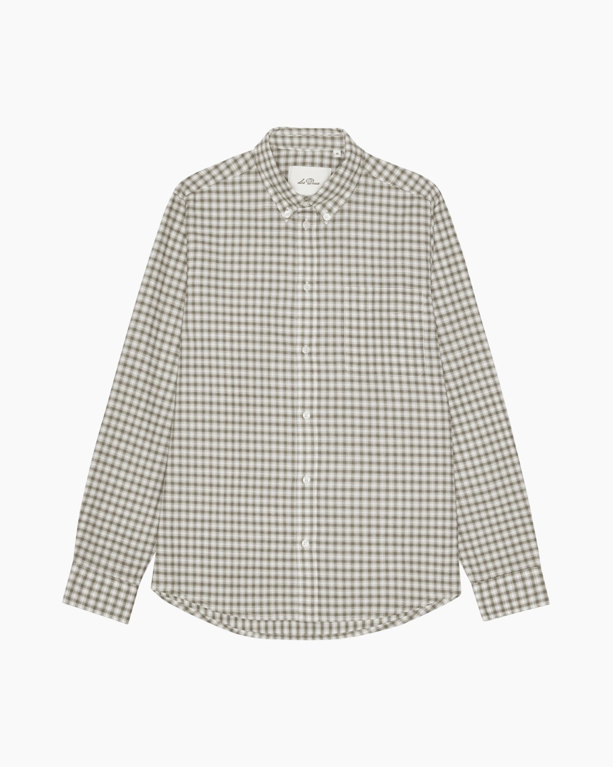 hemd, knop-down, gingham, langemouwen, ruitje