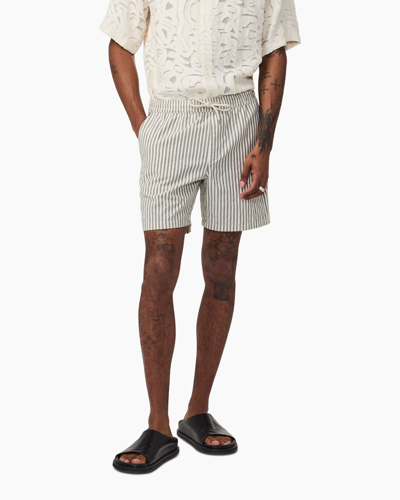 Korte Broek Gregor Stripe Shorts 5246 Groen dessin