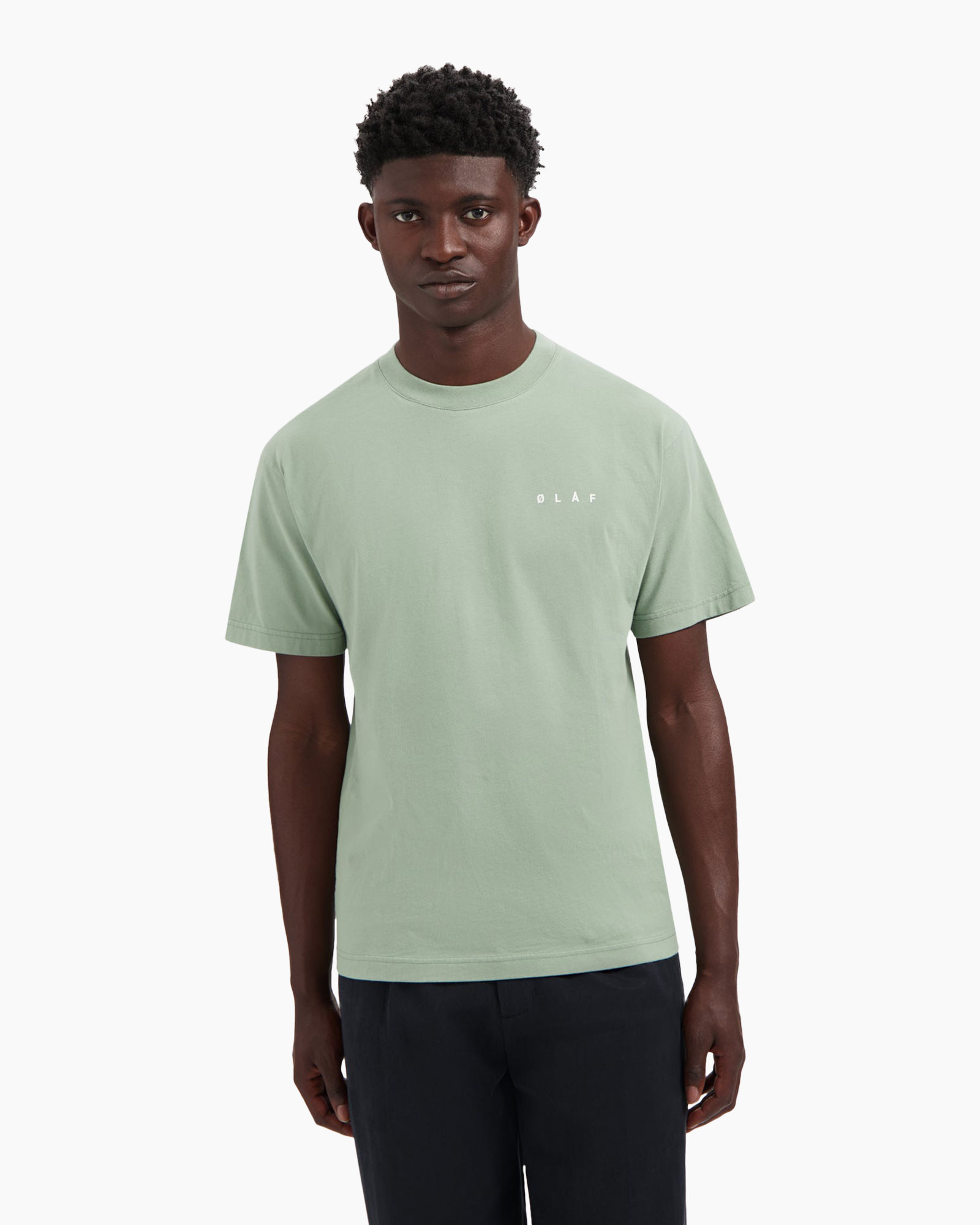 T-shirt Korte Mouw Lined Face Groen